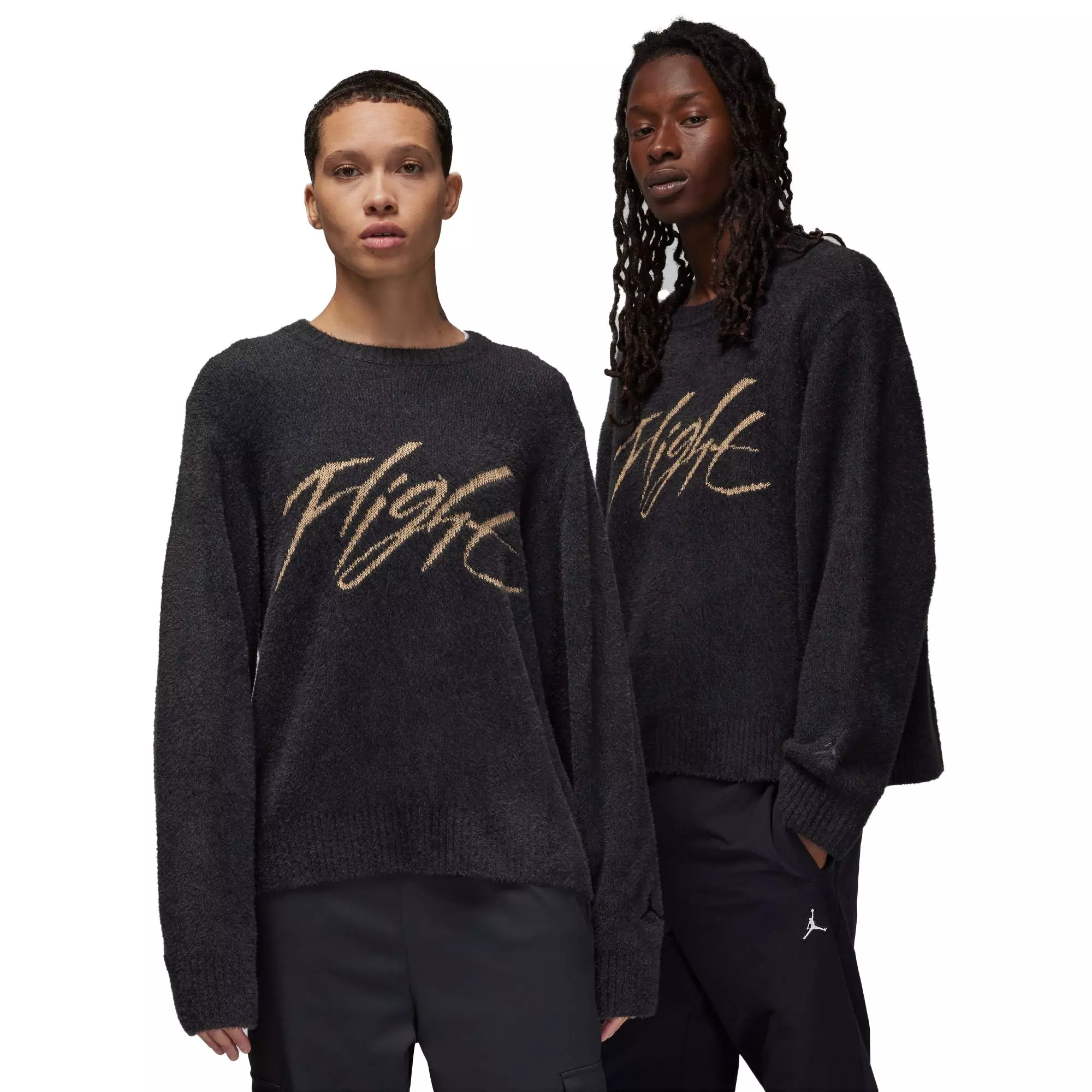 Jordan Men's Gratitude Flight Heritage Crop Sweater-Black - BLACK