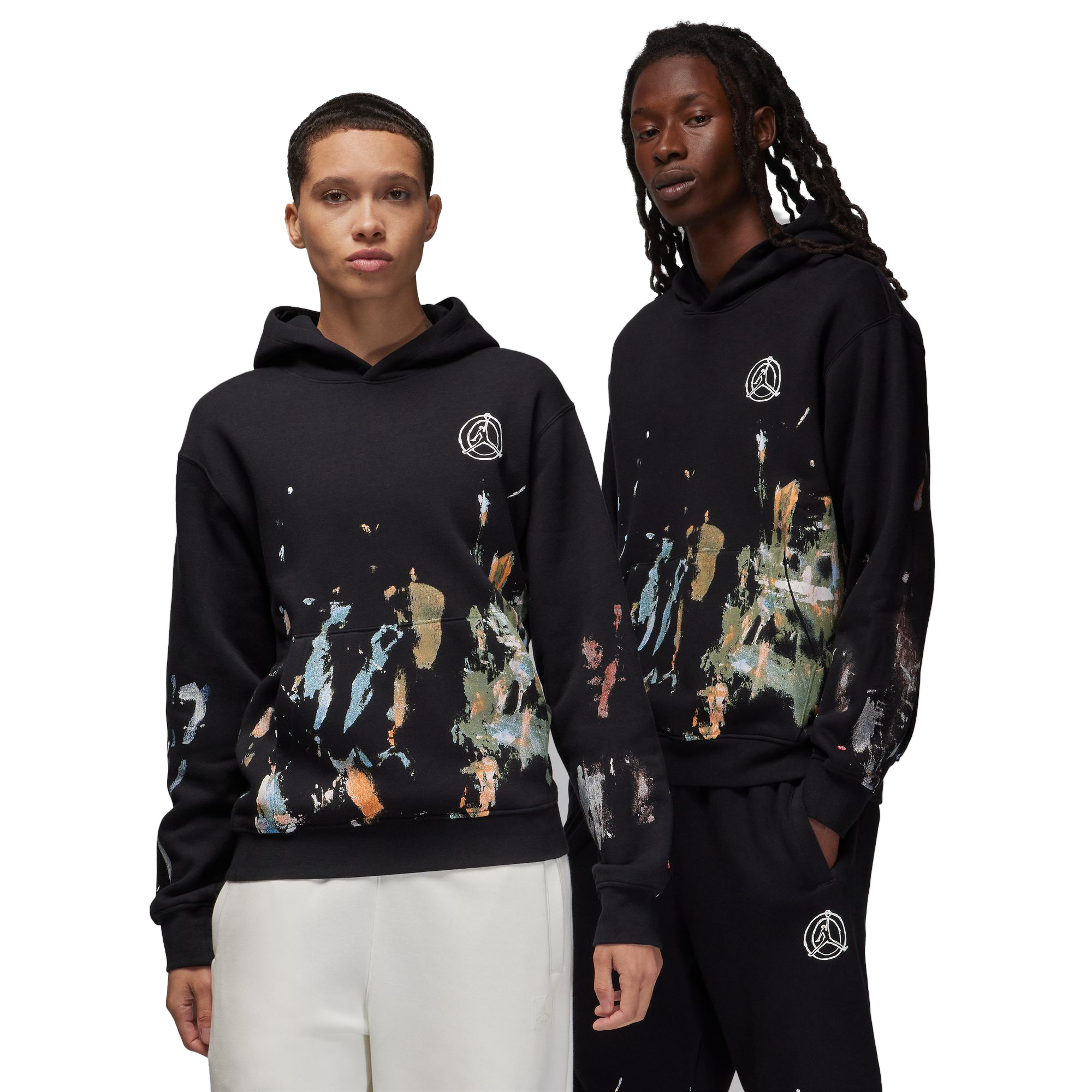 Jordan Men's Flight Artist Series by Jammie Holmes Pullover Hoodie - BLACK Thumbnail View 1