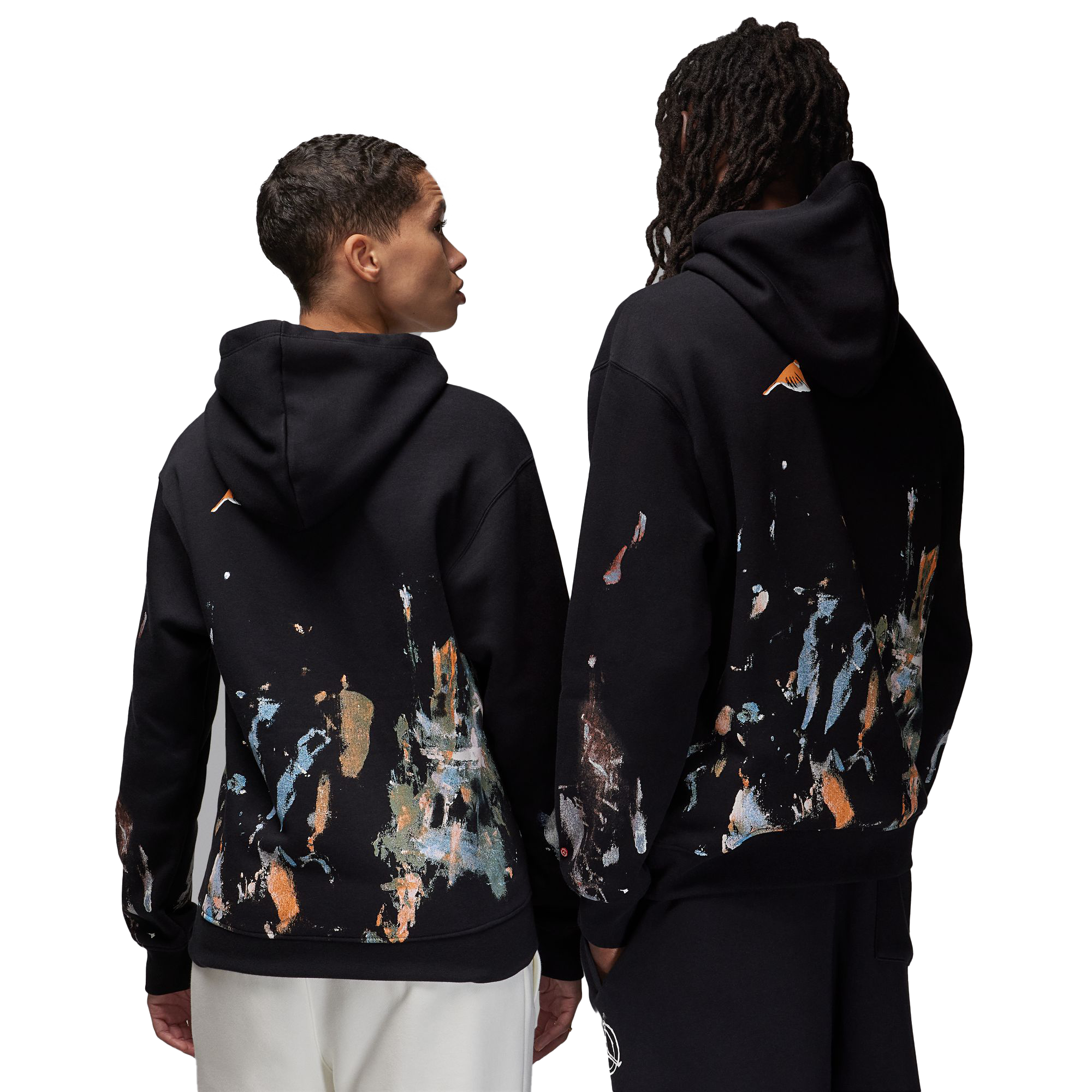 Jordan Men's Flight Artist Series by Jammie Holmes Pullover Hoodie - BLACK Thumbnail View 2