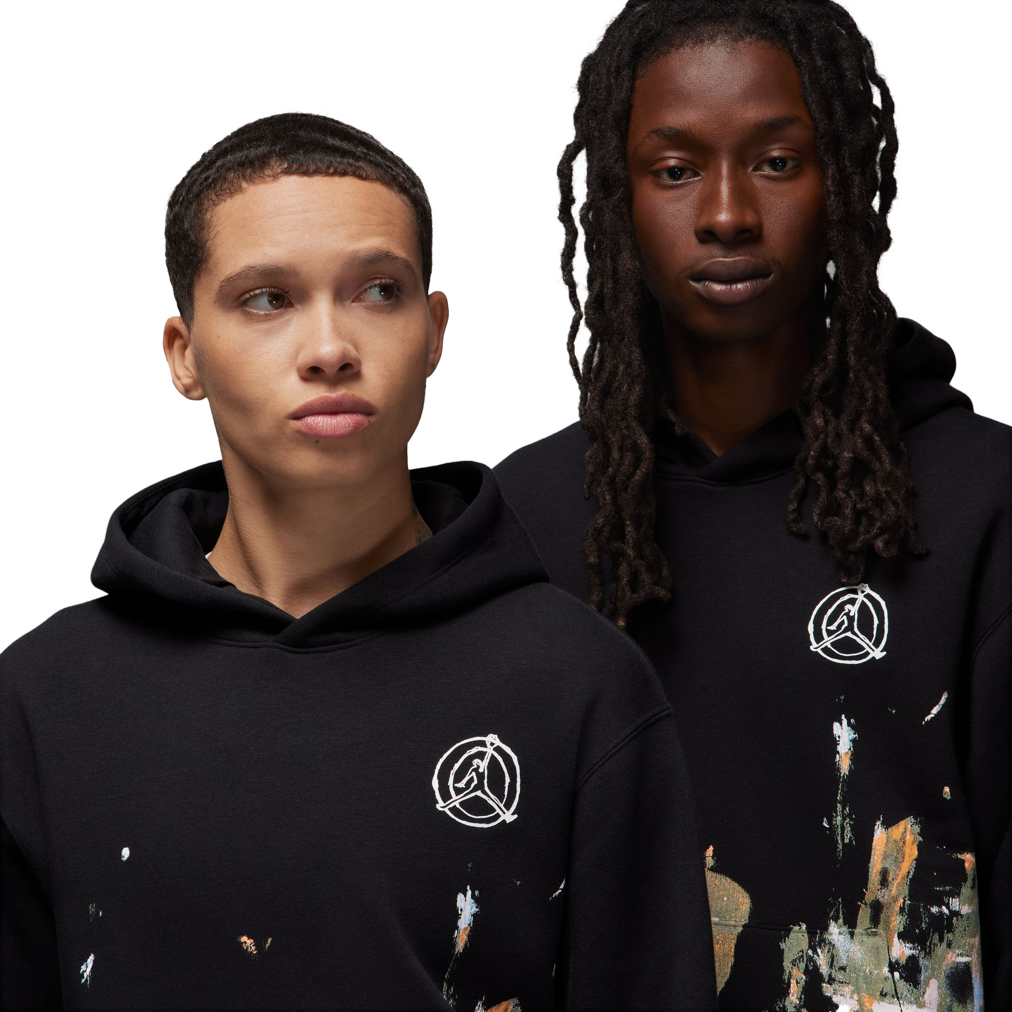 Jordan Men's Flight Artist Series by Jammie Holmes Pullover Hoodie - BLACK Thumbnail View 3