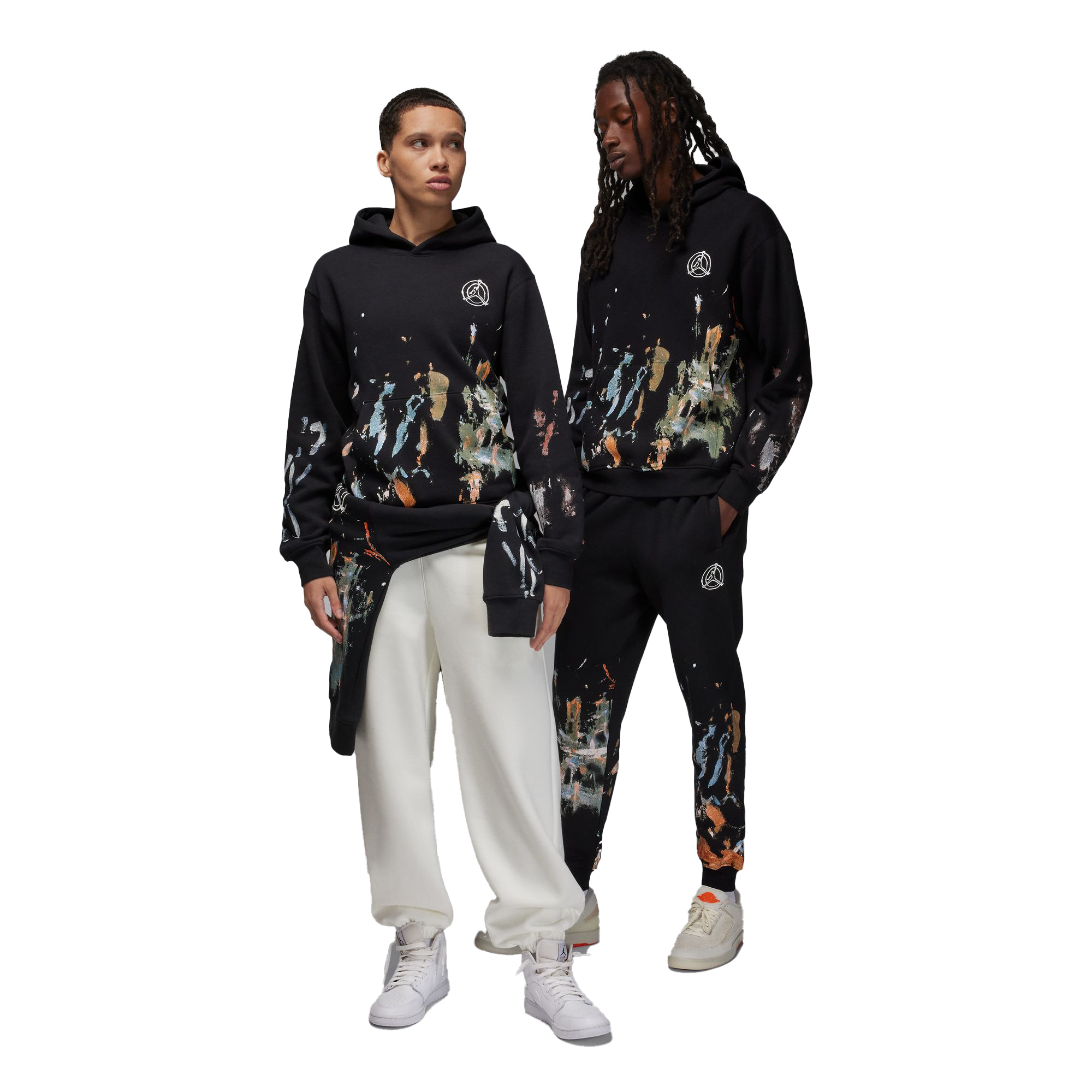 Jordan Men's Flight Artist Series by Jammie Holmes Pullover Hoodie - BLACK Thumbnail View 4