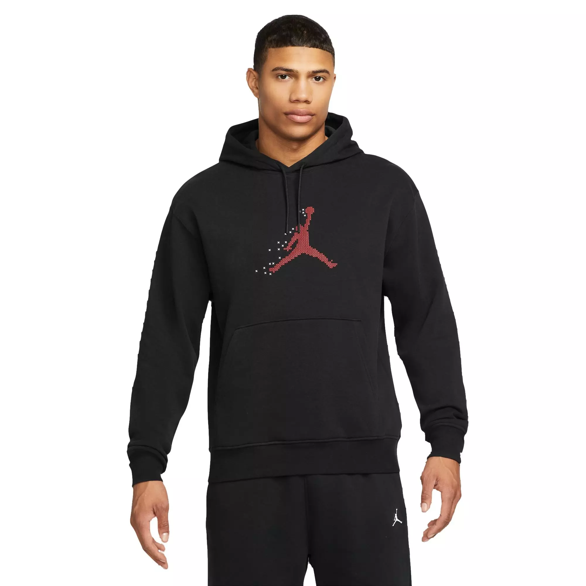 Jordan Men's Essentials Holiday Fleece Pullover Hoodie - Black - BLACK