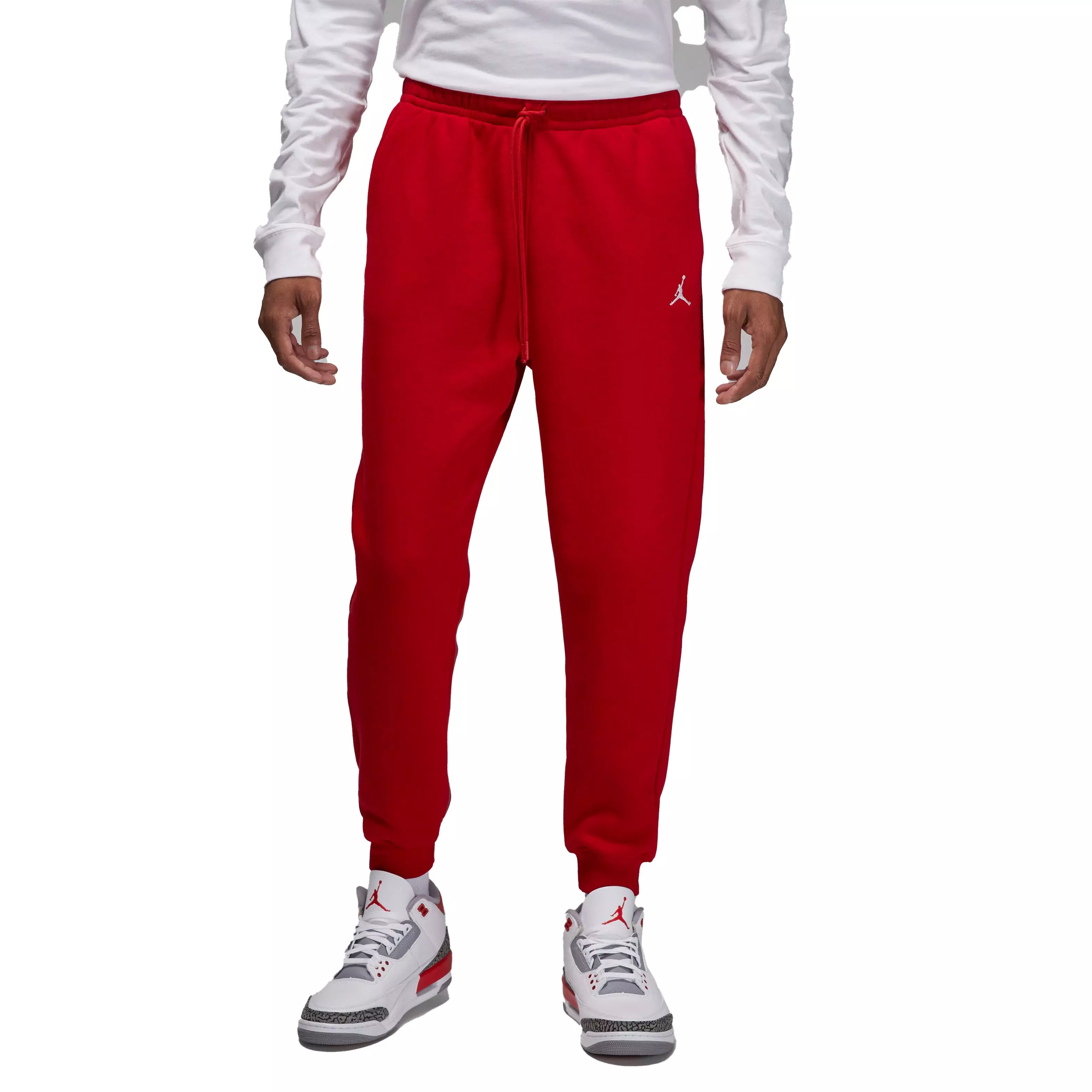 Essentials Fleece Mens Pants (Red)