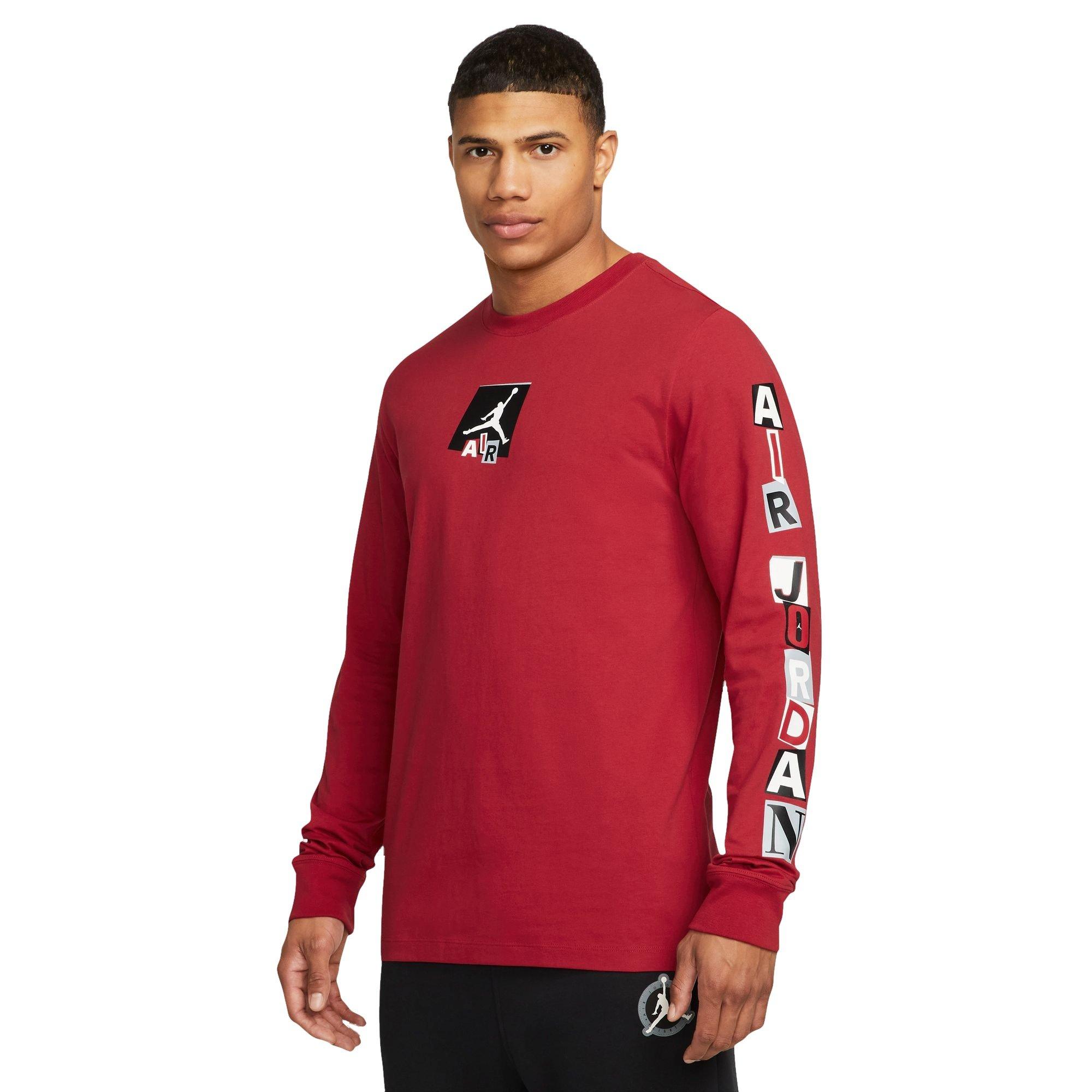 Jordan Men's Brand Long-Sleeve Crewneck Shirt - RED