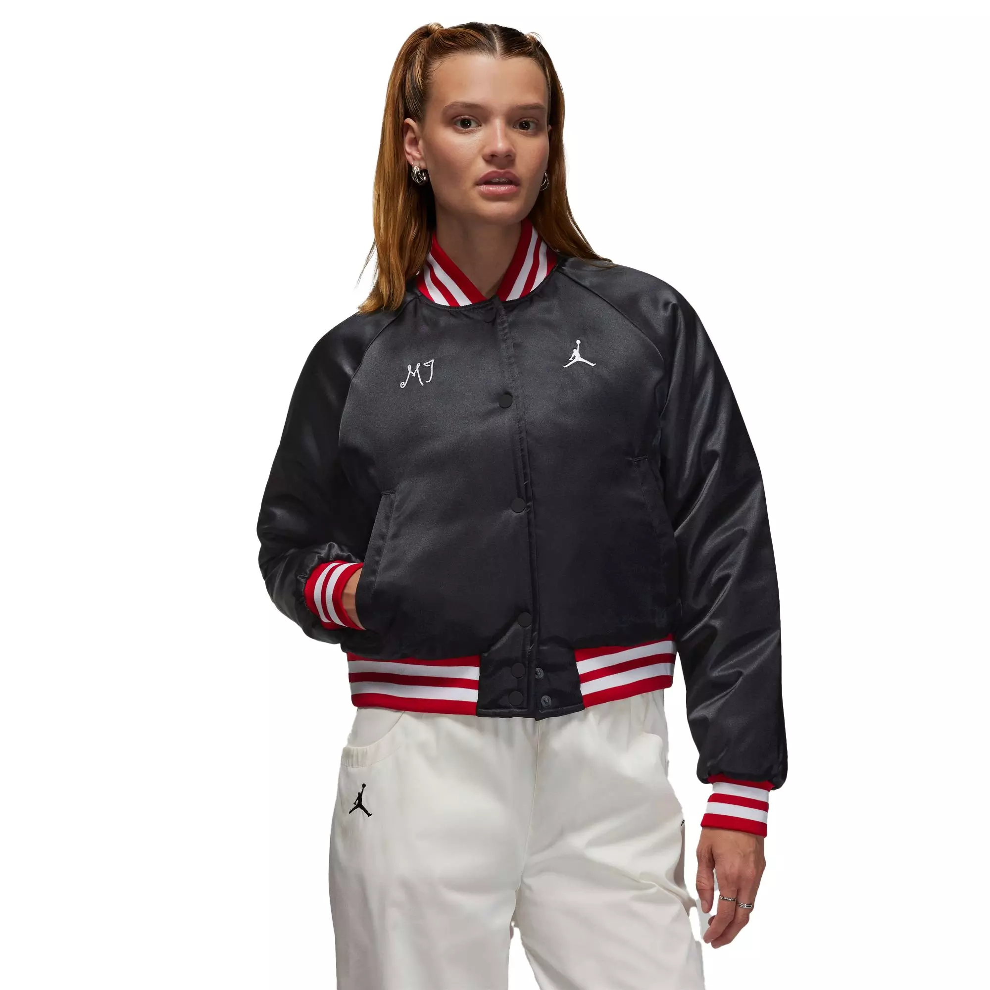Jordan Women's Varsity Jacket-Black - BLACK