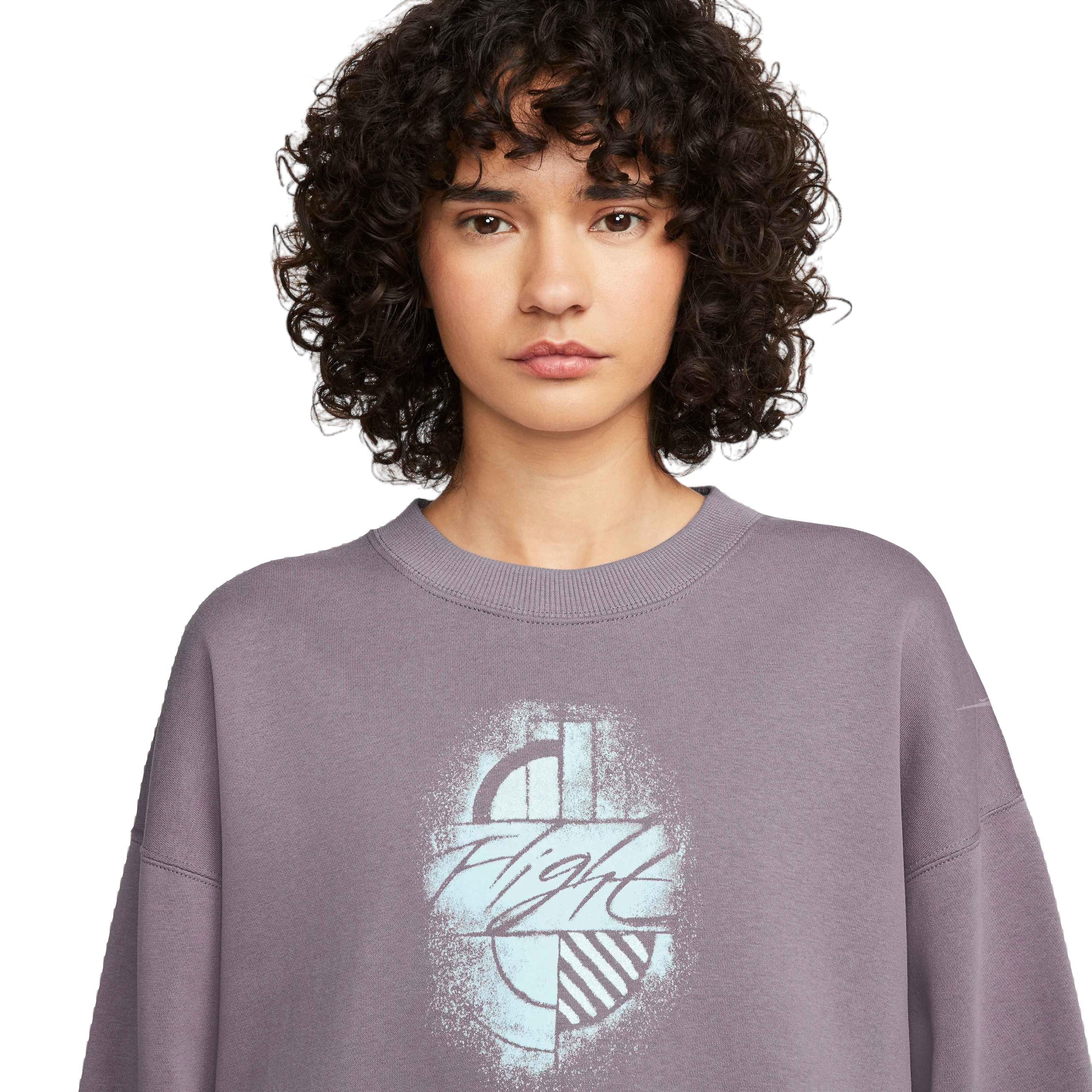 Jordan Women's Brooklyn Fleece Flight Crew Sweatshirt - Purple - PURPLE Thumbnail View 3