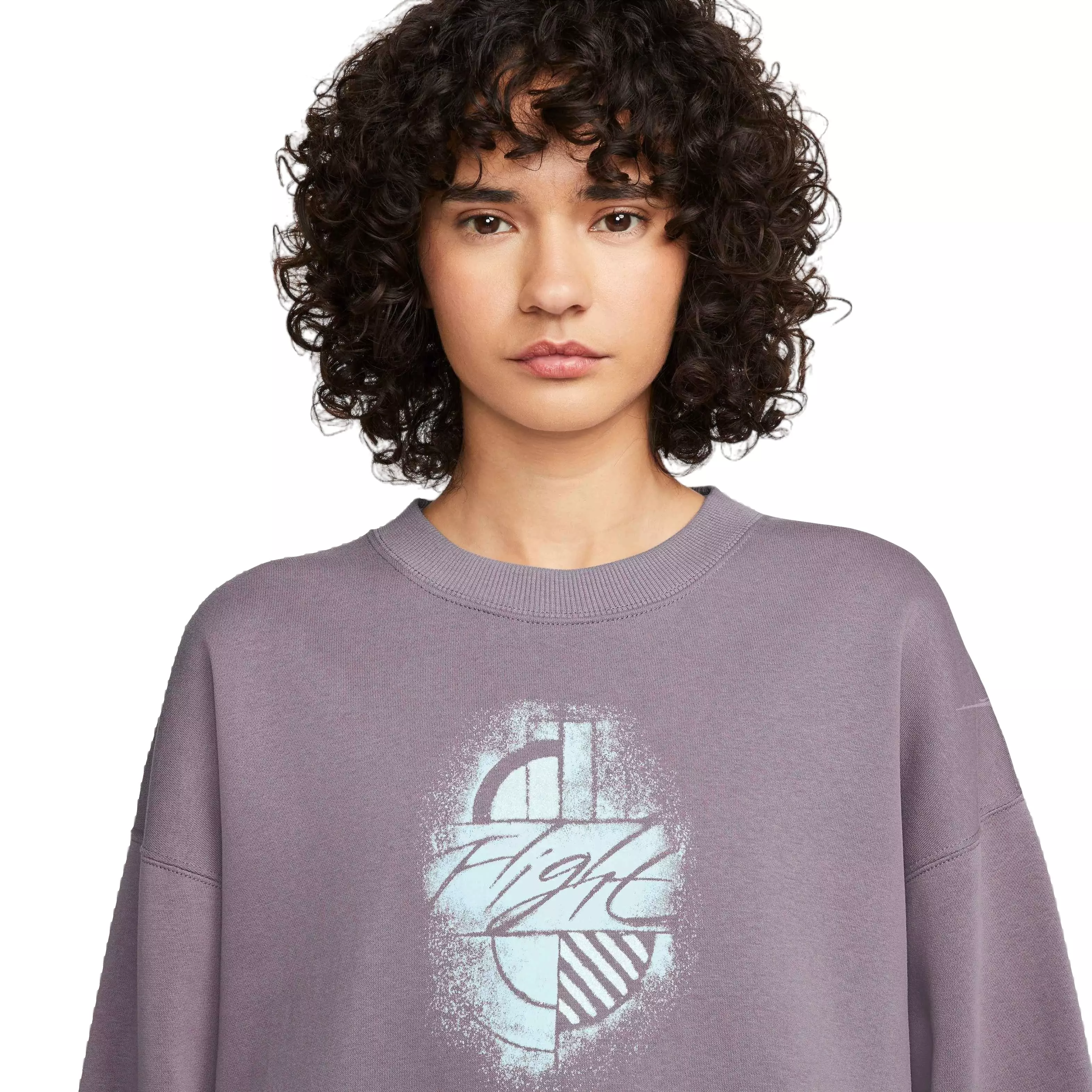 Jordan Women's Brooklyn Fleece Flight Crew Sweatshirt - Purple - PURPLE