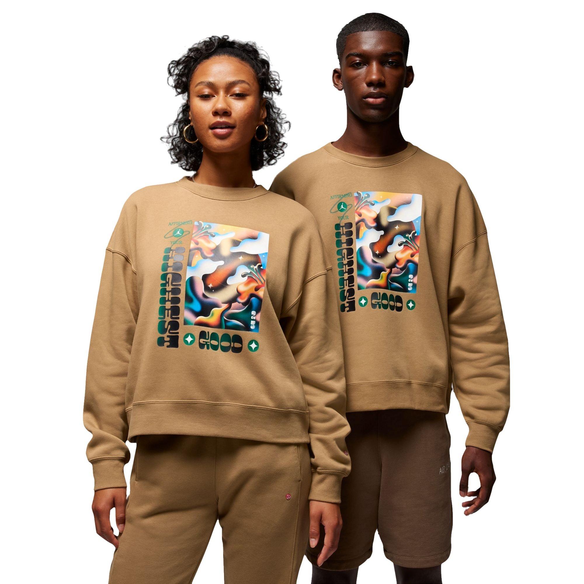 Jordan Women's Artist Series by Jordan Moss Brooklyn Fleece Crew - TAN Thumbnail View 1