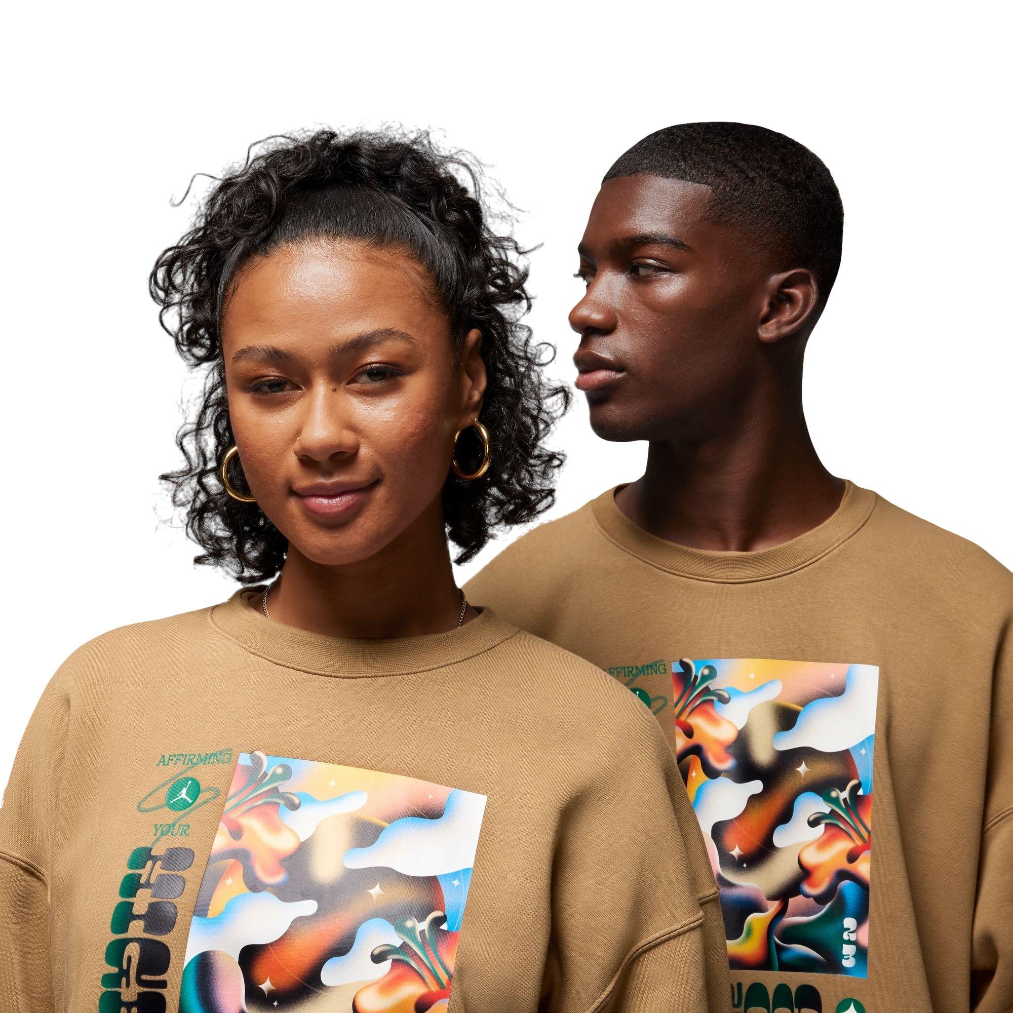 Jordan Women's Artist Series by Jordan Moss Brooklyn Fleece Crew - TAN Thumbnail View 3