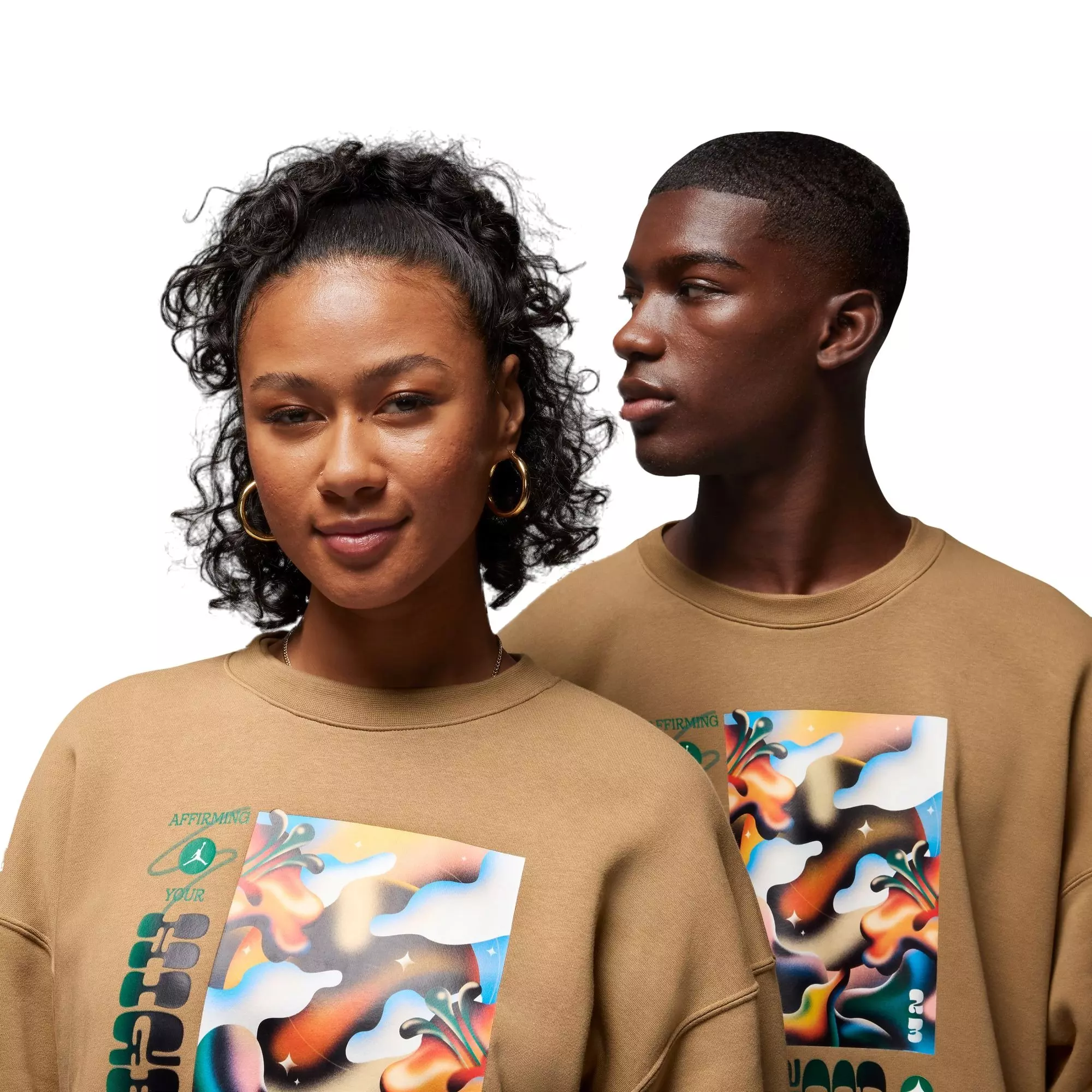 Jordan Women's Artist Series by Jordan Moss Brooklyn Fleece Crew - TAN