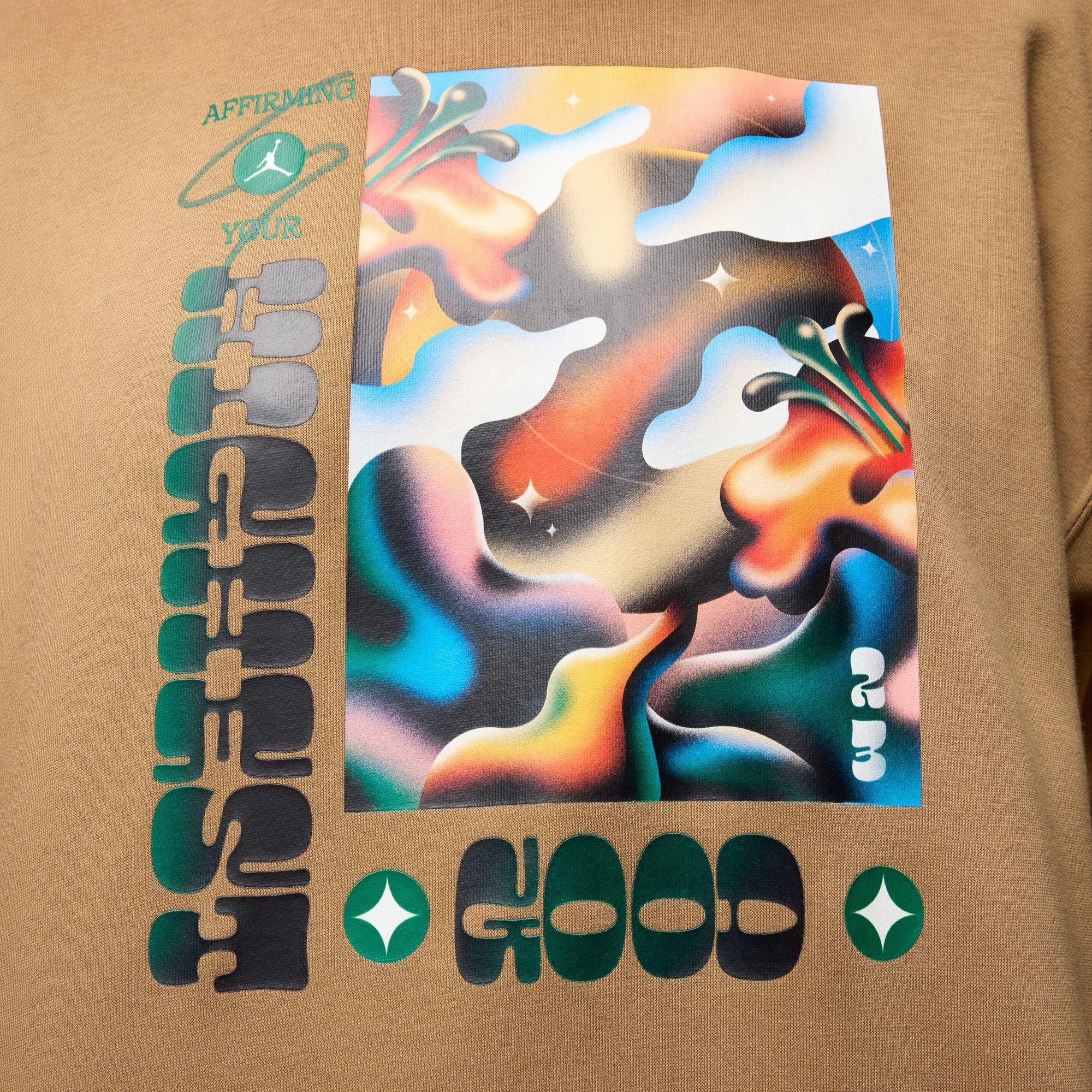 Jordan Women's Artist Series by Jordan Moss Brooklyn Fleece Crew - TAN Thumbnail View 4