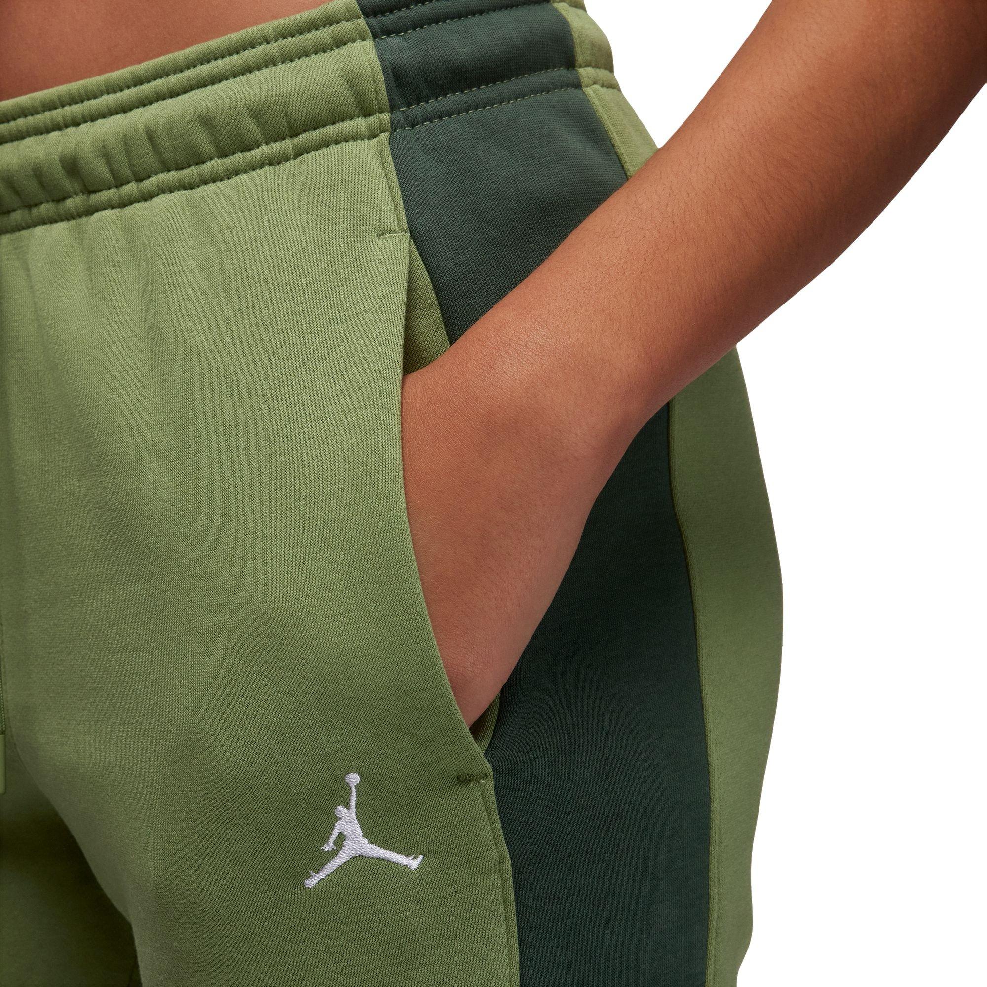 Jordan Women's Brooklyn Fleece Colorblock Pants-Olive