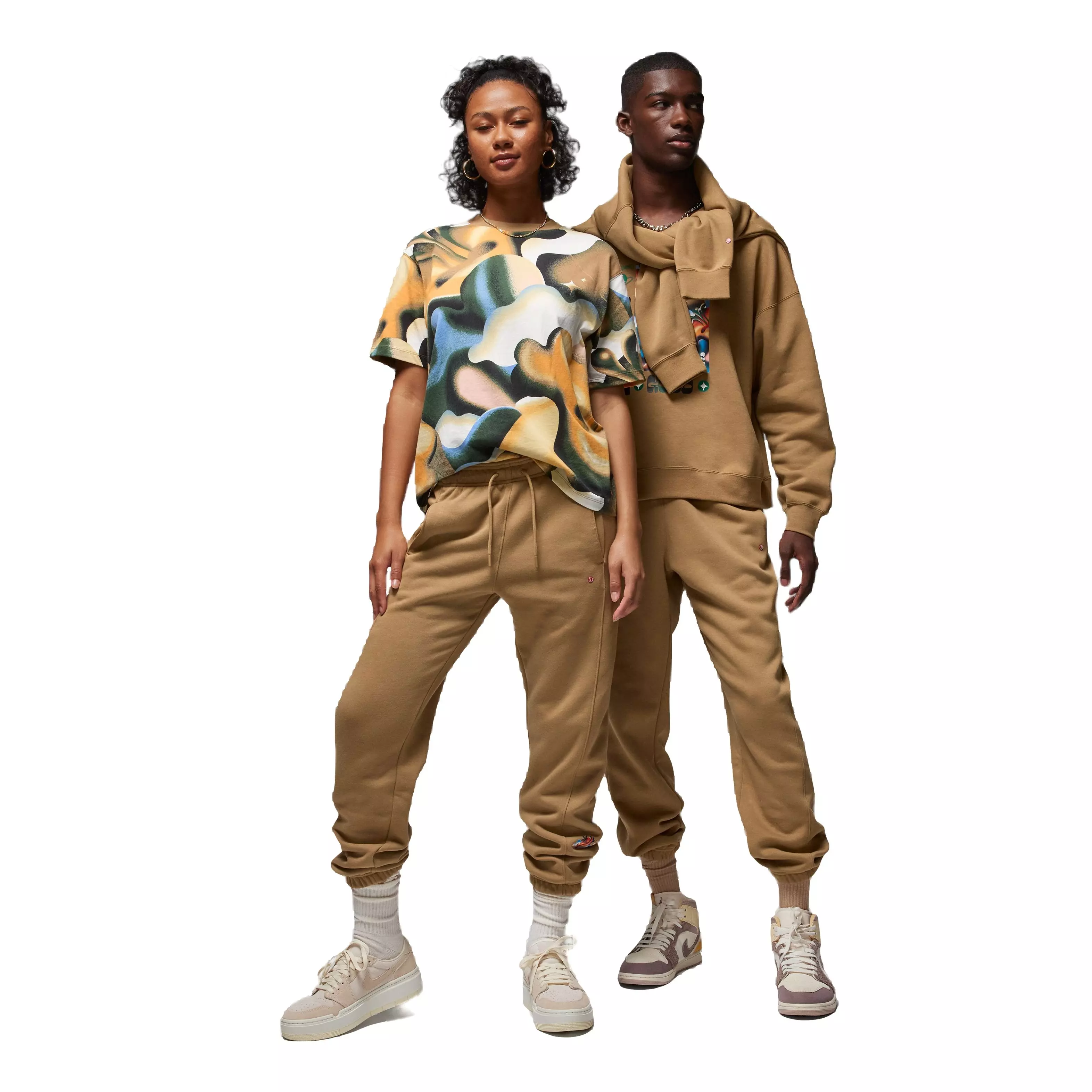 Jordan Women's Brooklyn Artist Series by Jordan Moss Fleece Pants - TAN