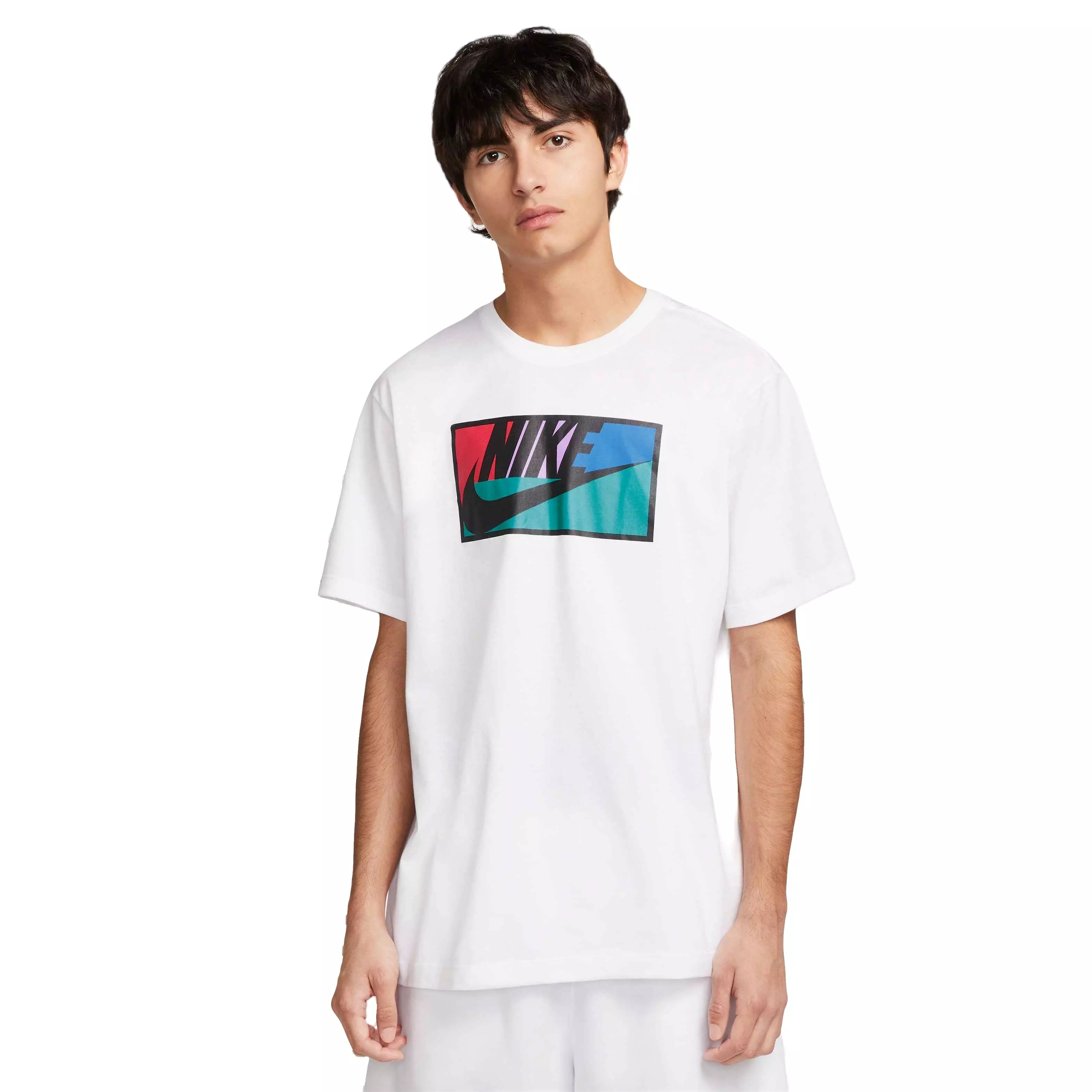 Nike Men's Sportswear Center Chest Logo Tee-White - WHITE