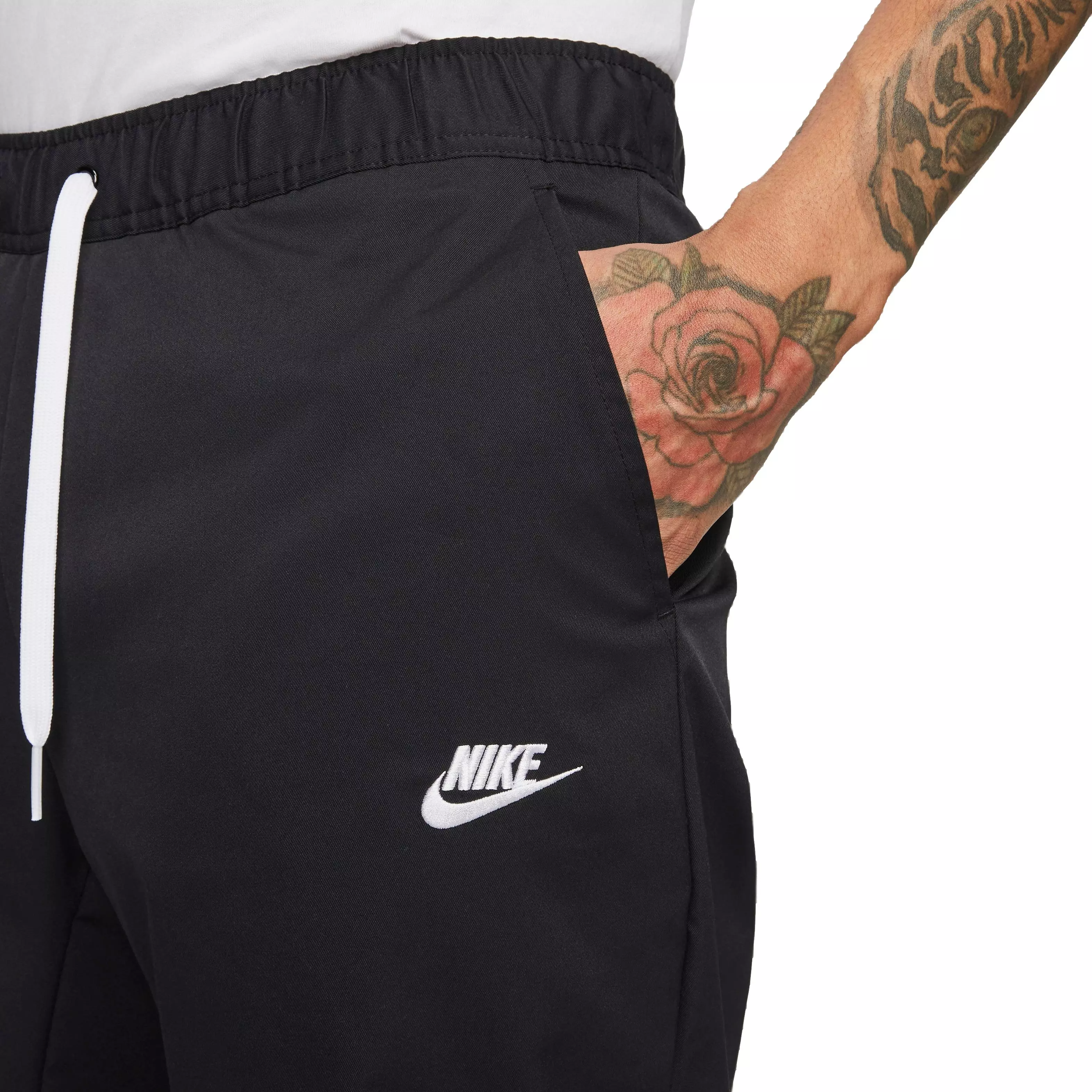 Nike Men's Sportswear Club Woven Tapered Pants-Black - BLACK