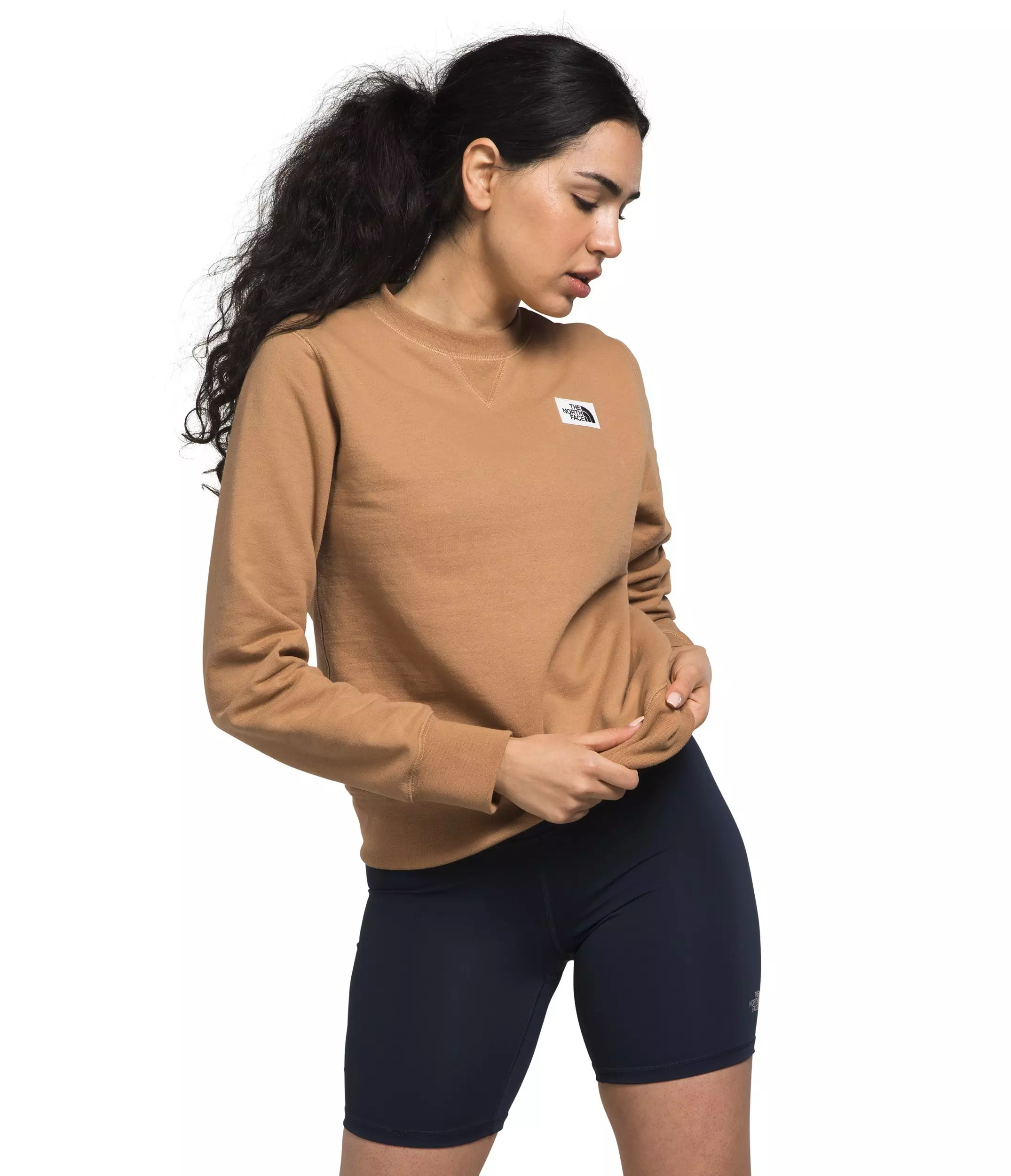 The North Face Women's Heritage Patch Crew-Tan - TAN