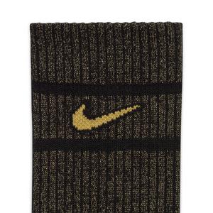 Nike Everyday Essentials Metallic Crew Socks (1 Pair)-Black/Gold