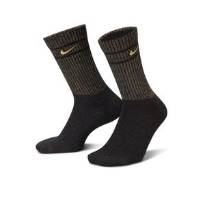 Nike Everyday Essentials Metallic Crew Socks (1 Pair)-Black/Gold