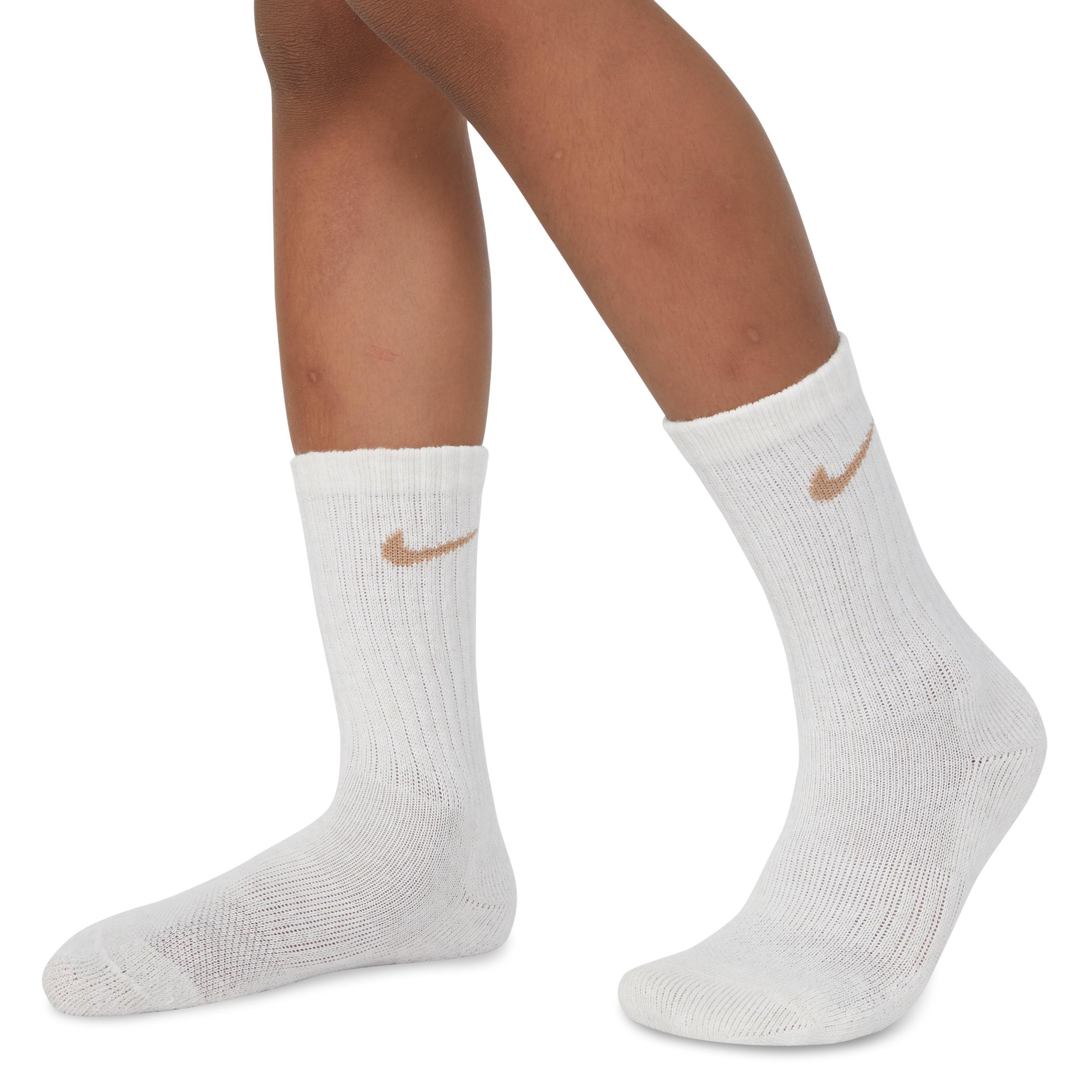 Nike Youth 6-Pack Crew Socks - Brown - Hibbett | City Gear