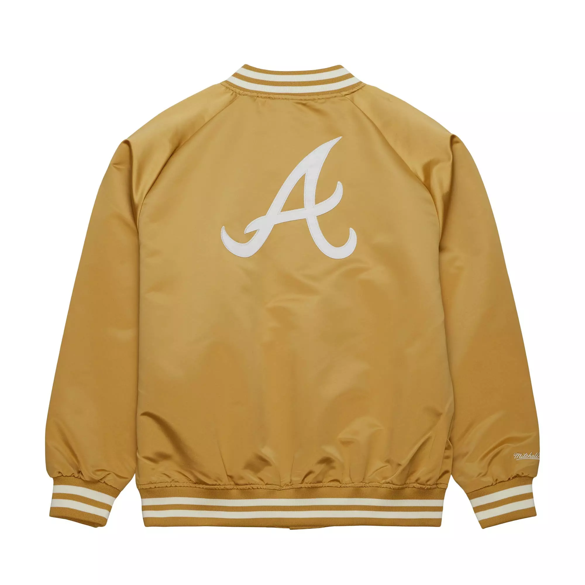 Mitchell & Ness Men's Atlanta Braves Satin Jacket - TAN