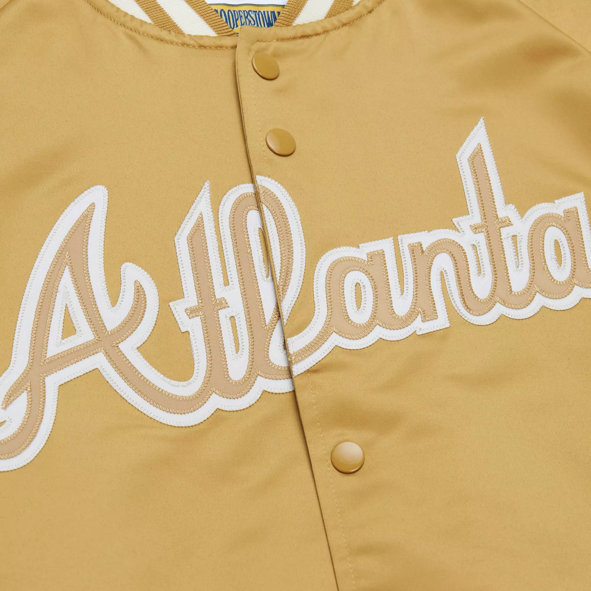 Mitchell & Ness Men's Atlanta Braves Satin Jacket - TAN