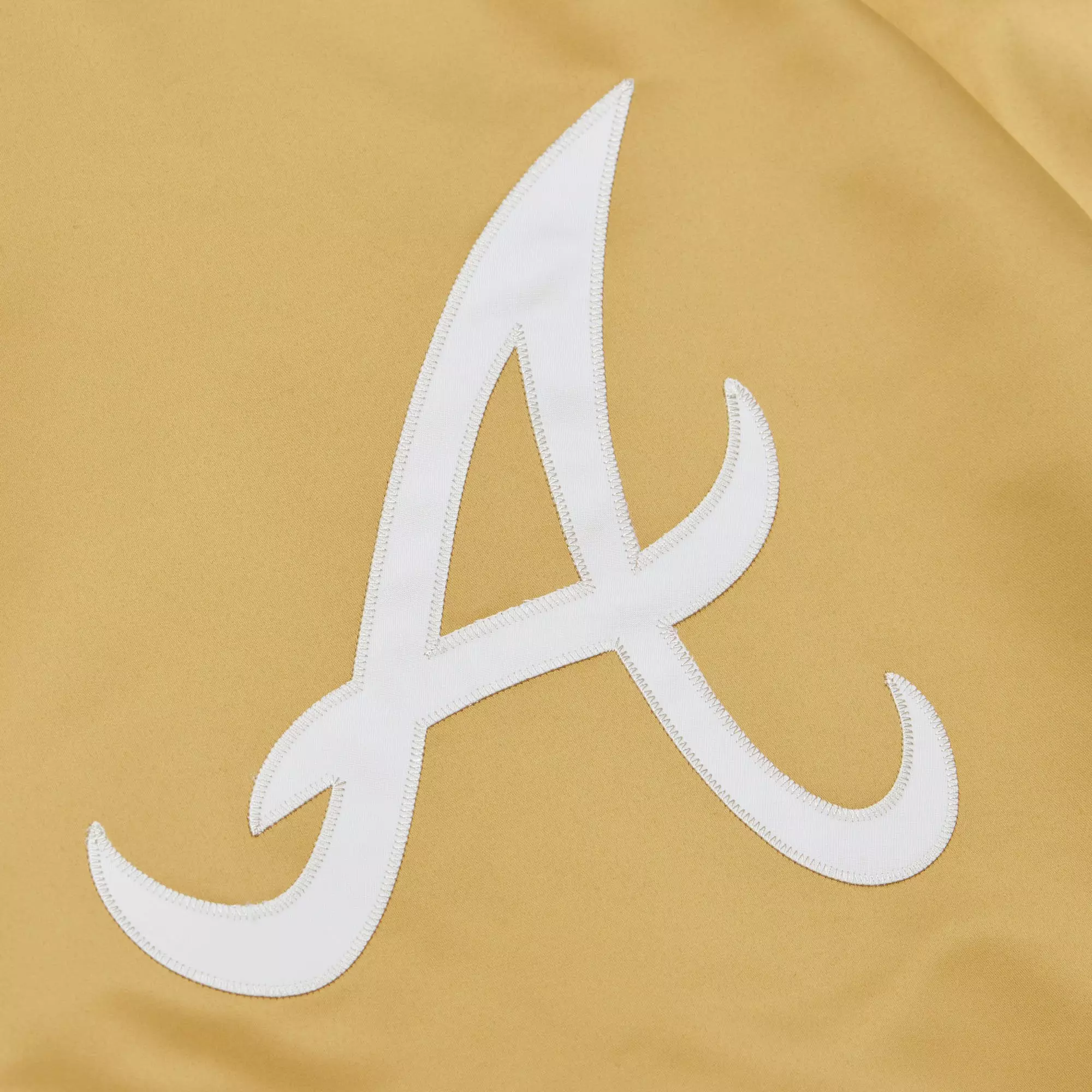 Mitchell & Ness Men's Atlanta Braves Satin Jacket - TAN