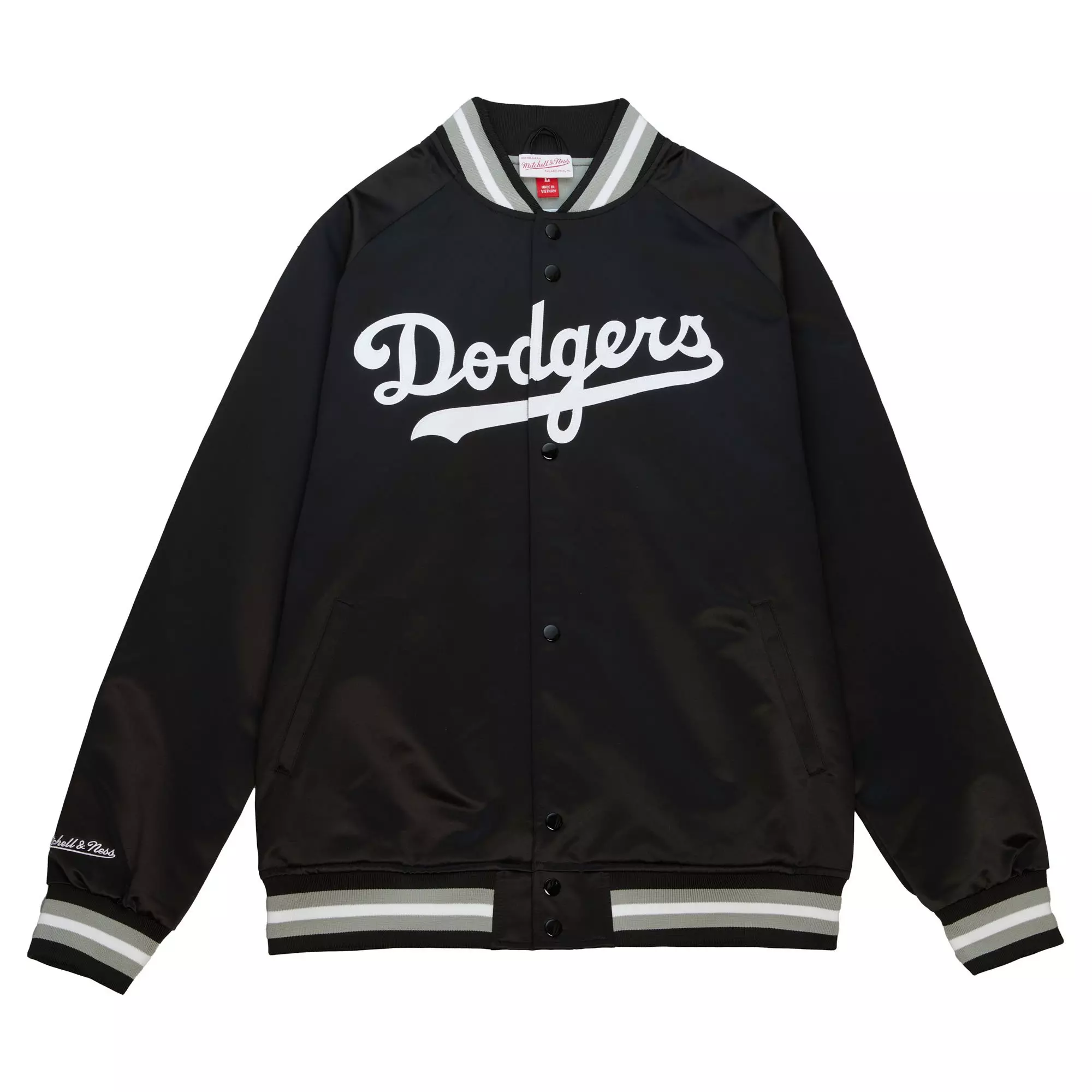 Mitchell & Ness Men's Los Angeles Dodgers Satin Jacket - WHITE/BLACK