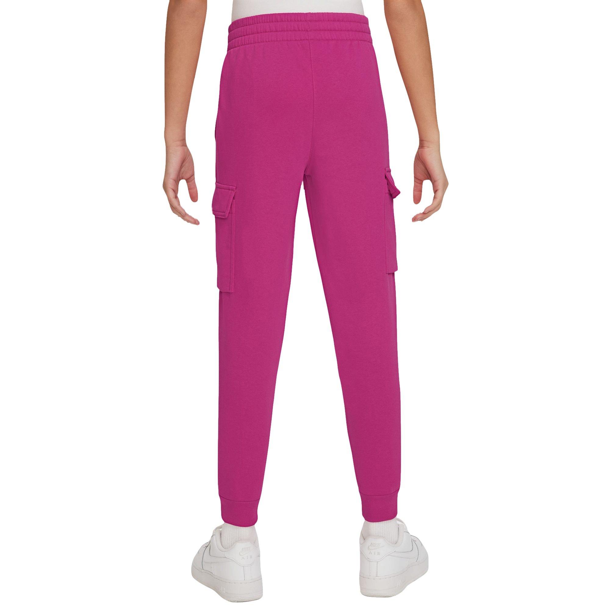 Nike Big Girls' Sportswear Club Fleece Cargo Pants-Pink - Hibbett