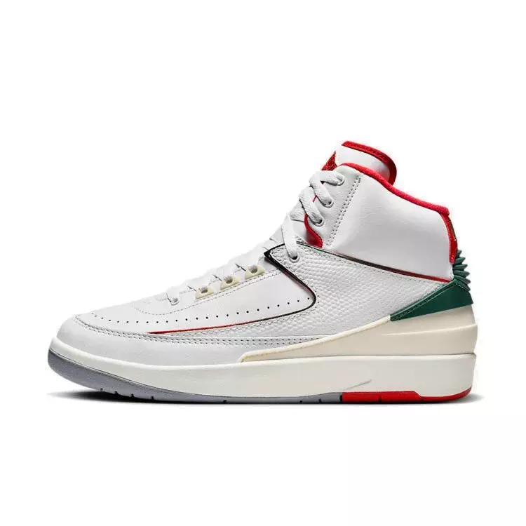 Jordan 2 Retro "Italy" Grade School Kids' Shoe - WHITE/FIRE RED/FIR