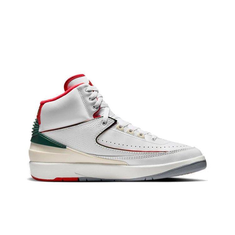 Jordan 2 Retro "Italy" Grade School Kids' Shoe - WHITE/FIRE RED/FIR Thumbnail View 2