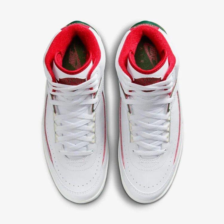 Jordan 2 Retro "Italy" Grade School Kids' Shoe - WHITE/FIRE RED/FIR Thumbnail View 8