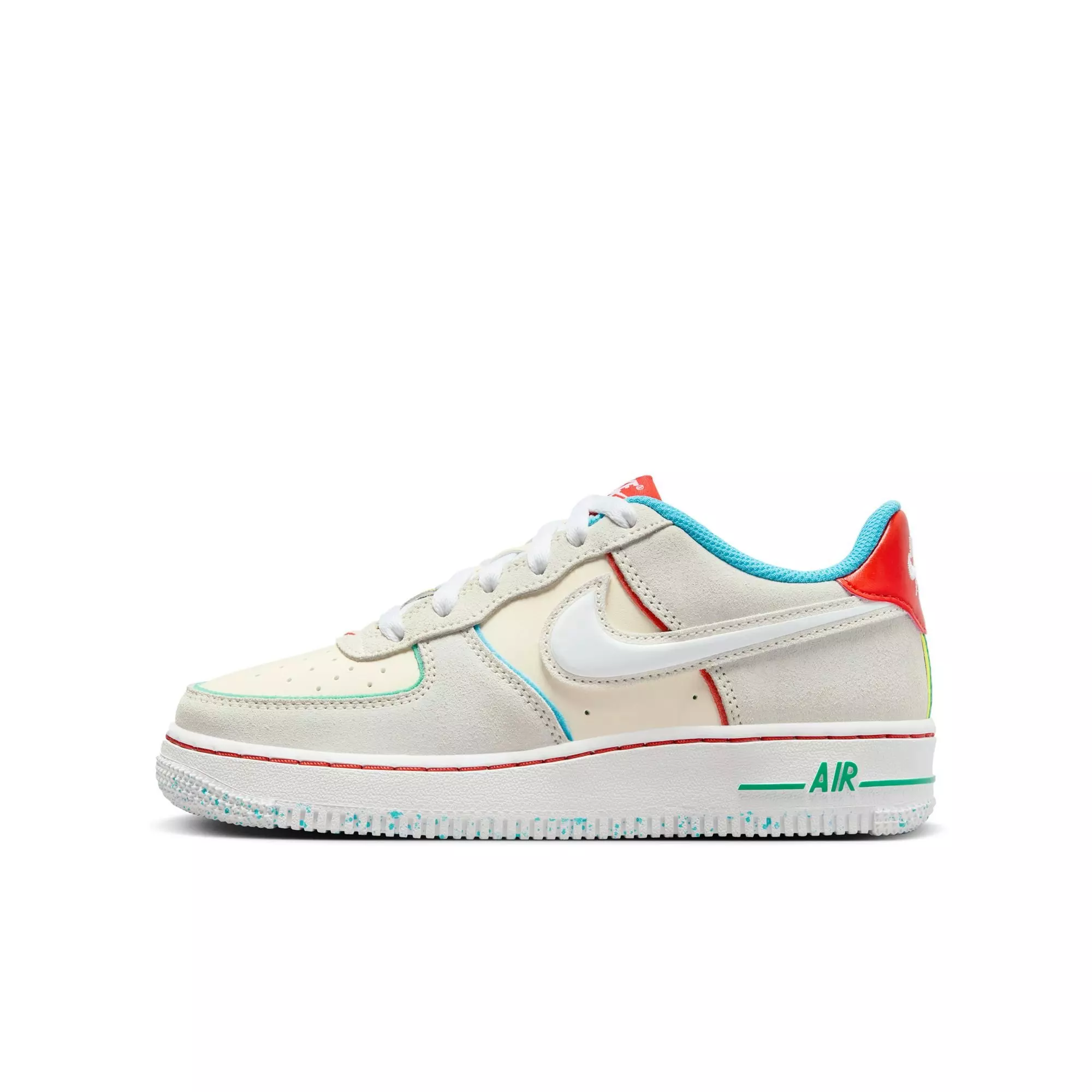 Nike Air Force 1 LV8 "Pale Ivory/White/Picante Red" Grade School Kids' Shoe - PALE IVORY/WHITE/PICANTE RED