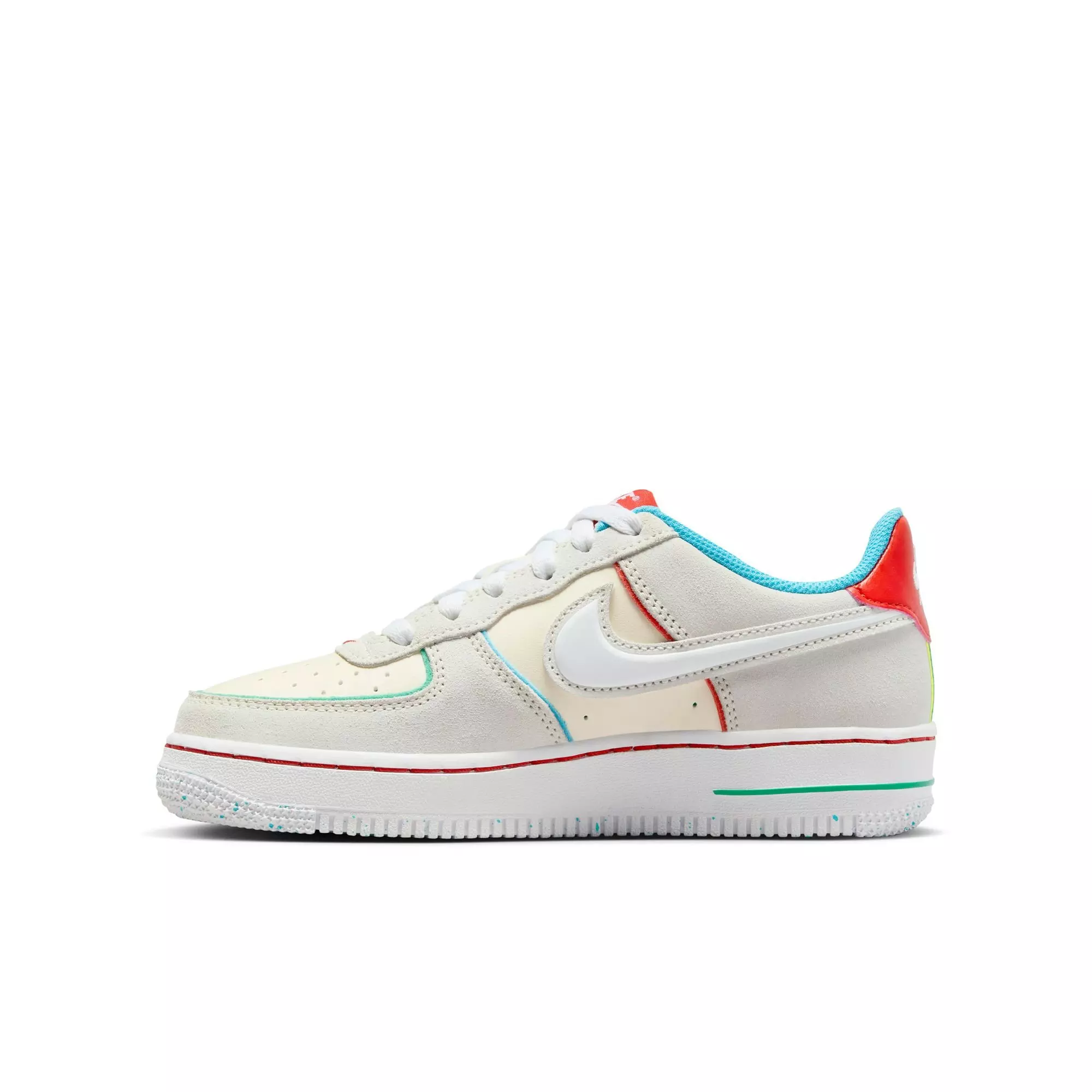 Nike Air Force 1 LV8 "Pale Ivory/White/Picante Red" Grade School Kids' Shoe - PALE IVORY/WHITE/PICANTE RED