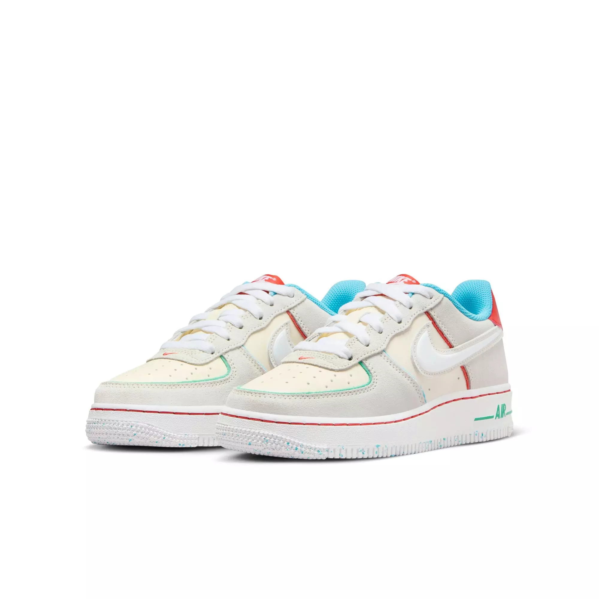 Nike Air Force 1 LV8 "Pale Ivory/White/Picante Red" Grade School Kids' Shoe - PALE IVORY/WHITE/PICANTE RED