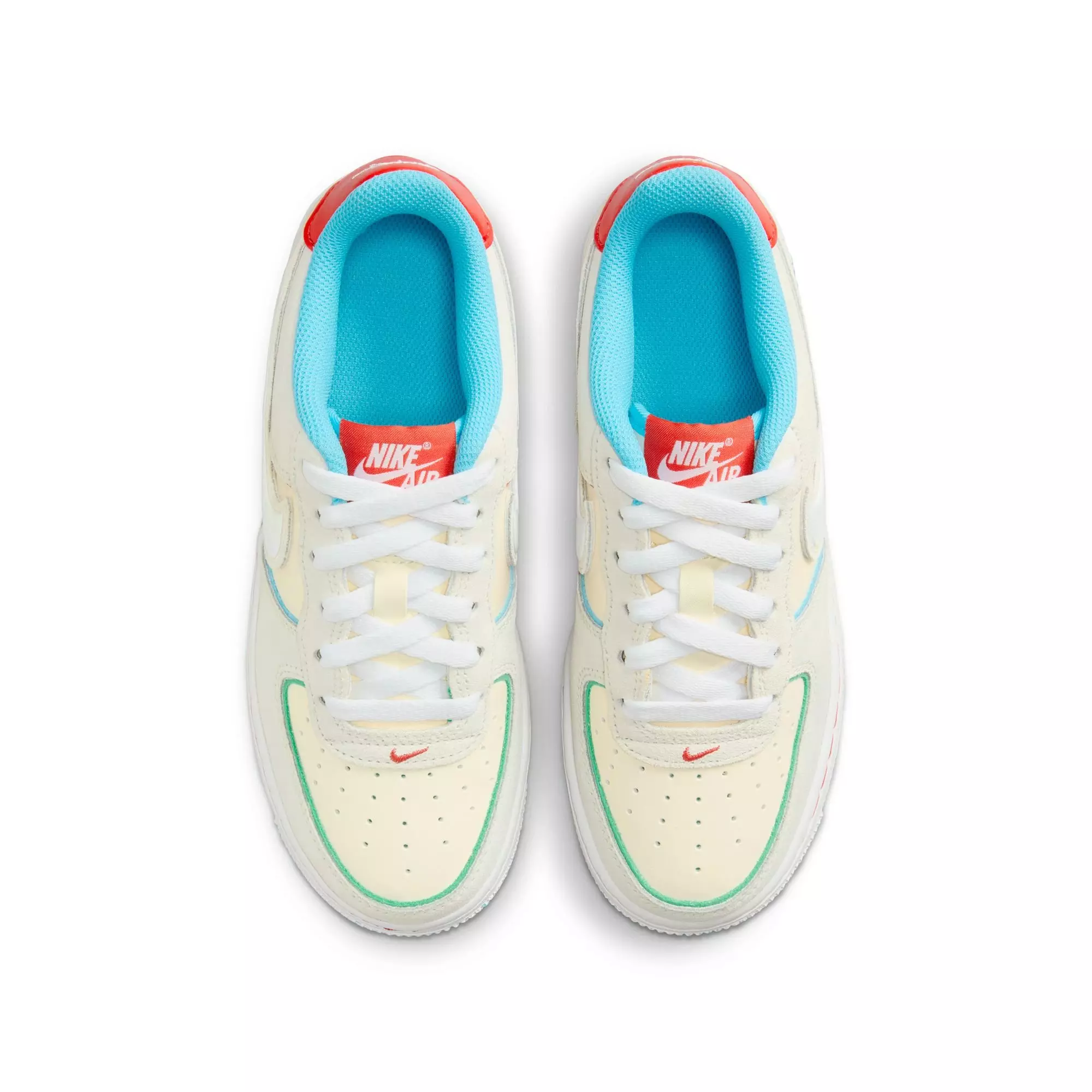 Nike Air Force 1 LV8 "Pale Ivory/White/Picante Red" Grade School Kids' Shoe - PALE IVORY/WHITE/PICANTE RED