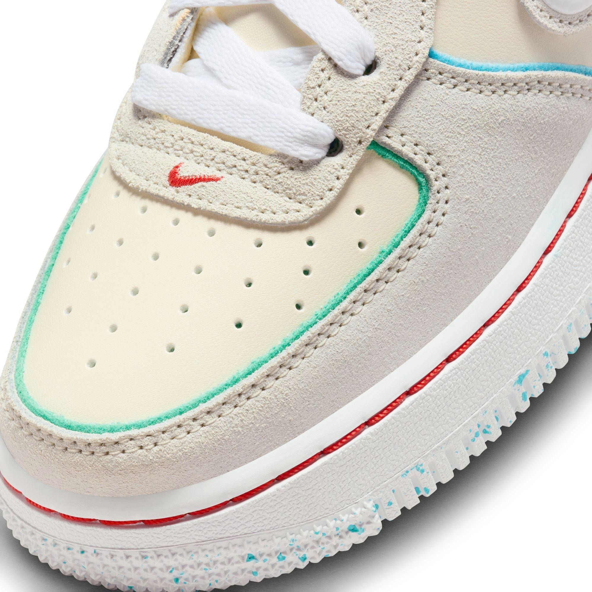 Nike Air Force 1 LV8 "Pale Ivory/White/Picante Red" Grade School Kids' Shoe - PALE IVORY/WHITE/PICANTE RED Thumbnail View 9