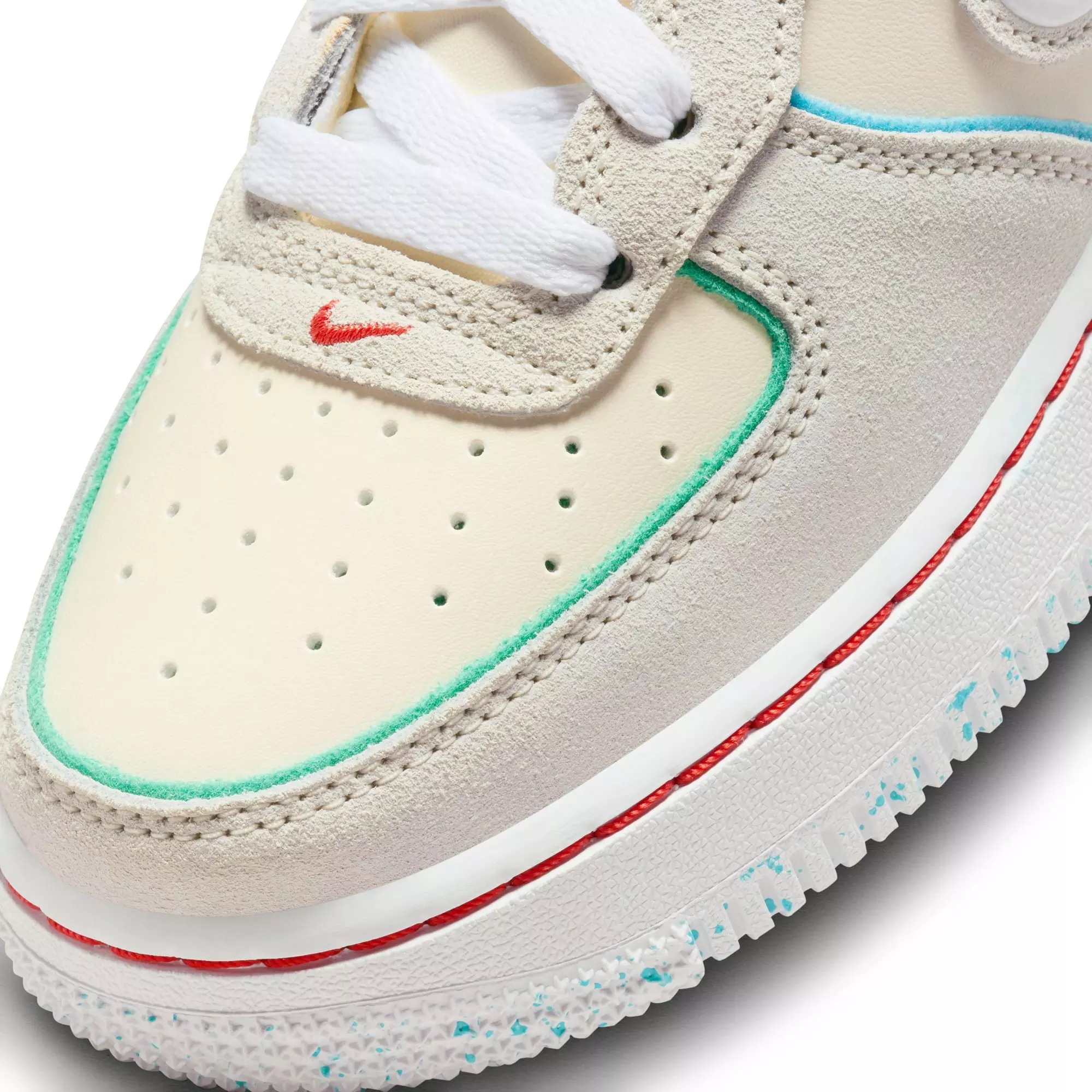 Nike Air Force 1 LV8 "Pale Ivory/White/Picante Red" Grade School Kids' Shoe - PALE IVORY/WHITE/PICANTE RED