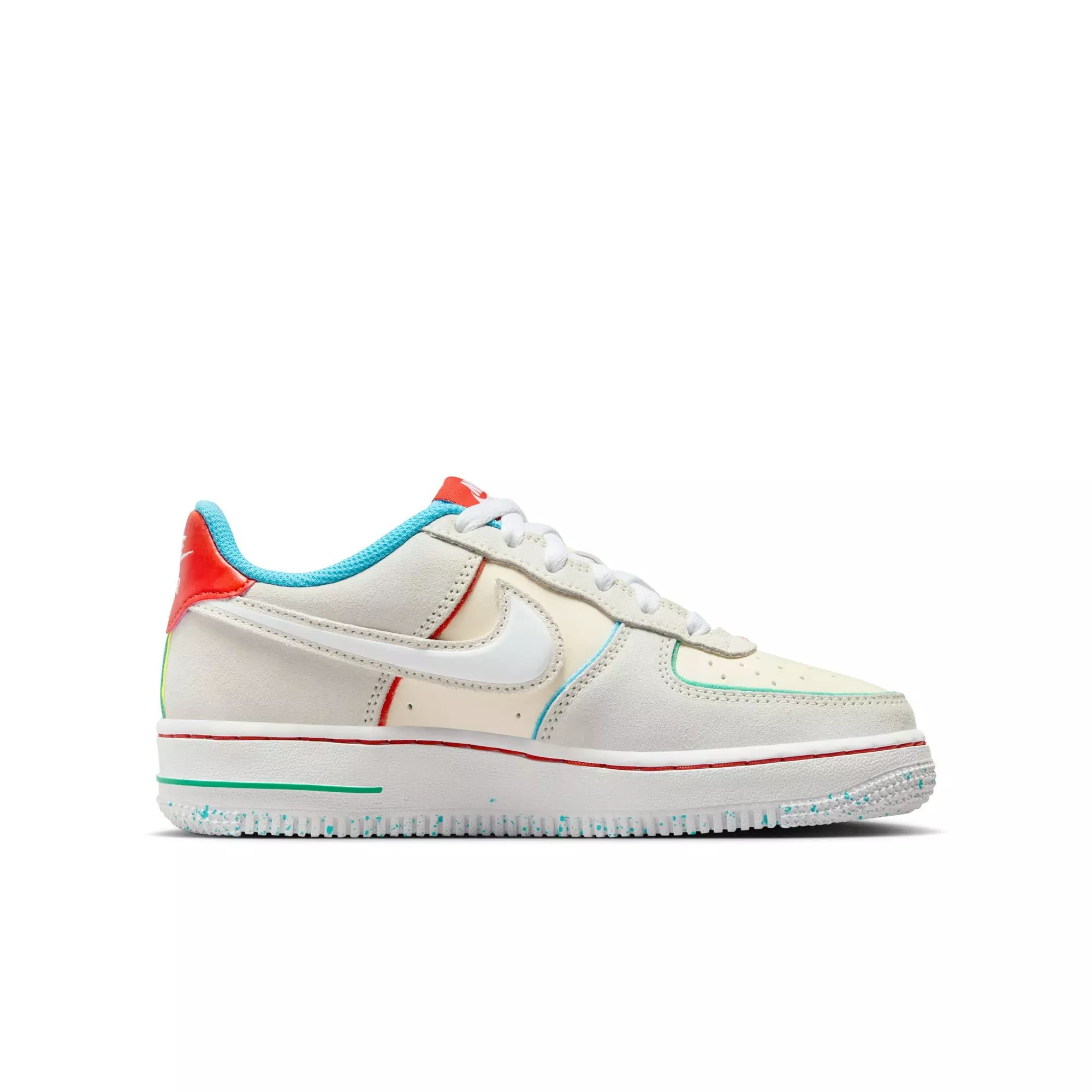 Nike Air Force 1 LV8 "Pale Ivory/White/Picante Red" Grade School Kids' Shoe - PALE IVORY/WHITE/PICANTE RED