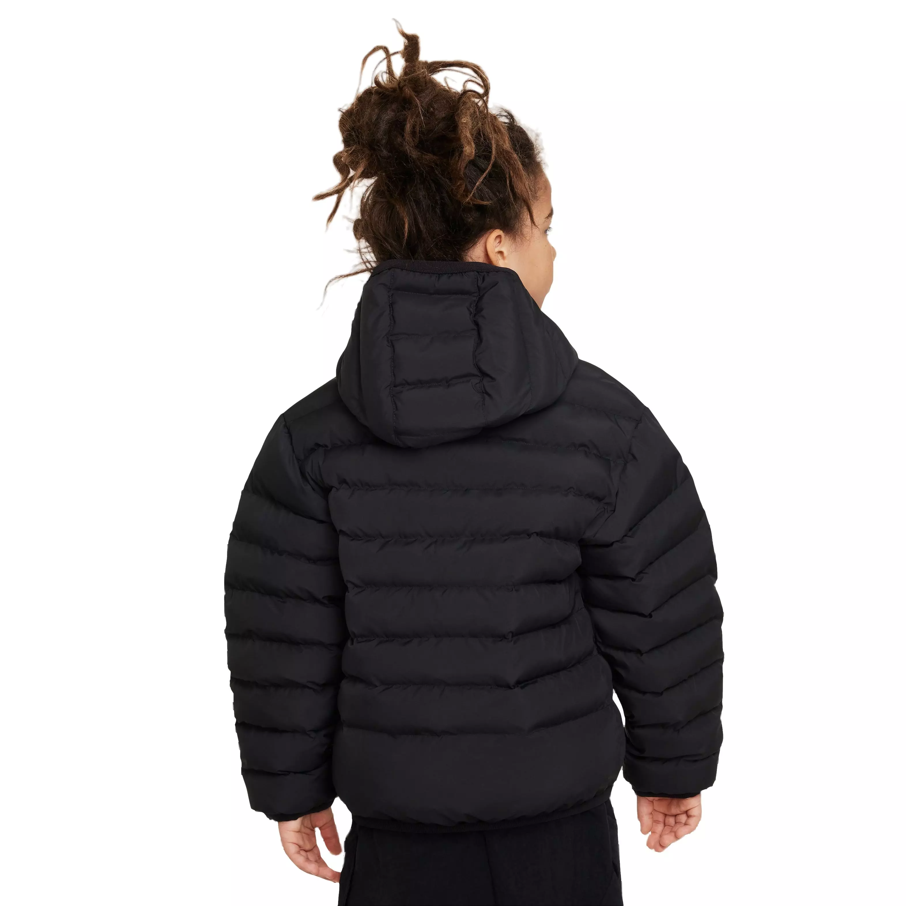 Nike Big Boys' Sportswear Synthetic Fill Hooded Jacket - Black - BLACK