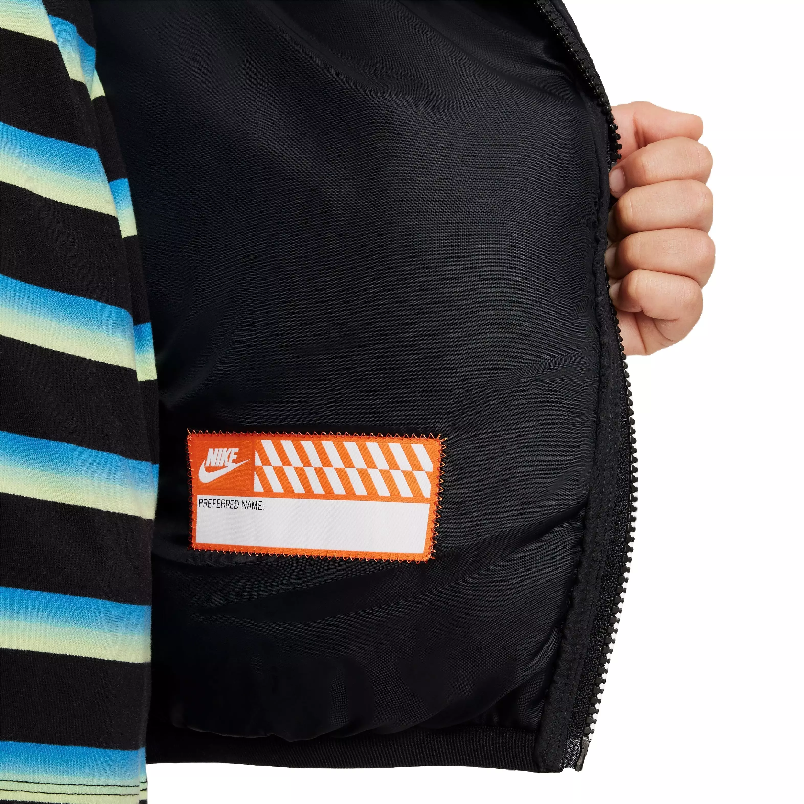 Nike Big Boys' Sportswear Synthetic Fill Hooded Jacket - Black - BLACK