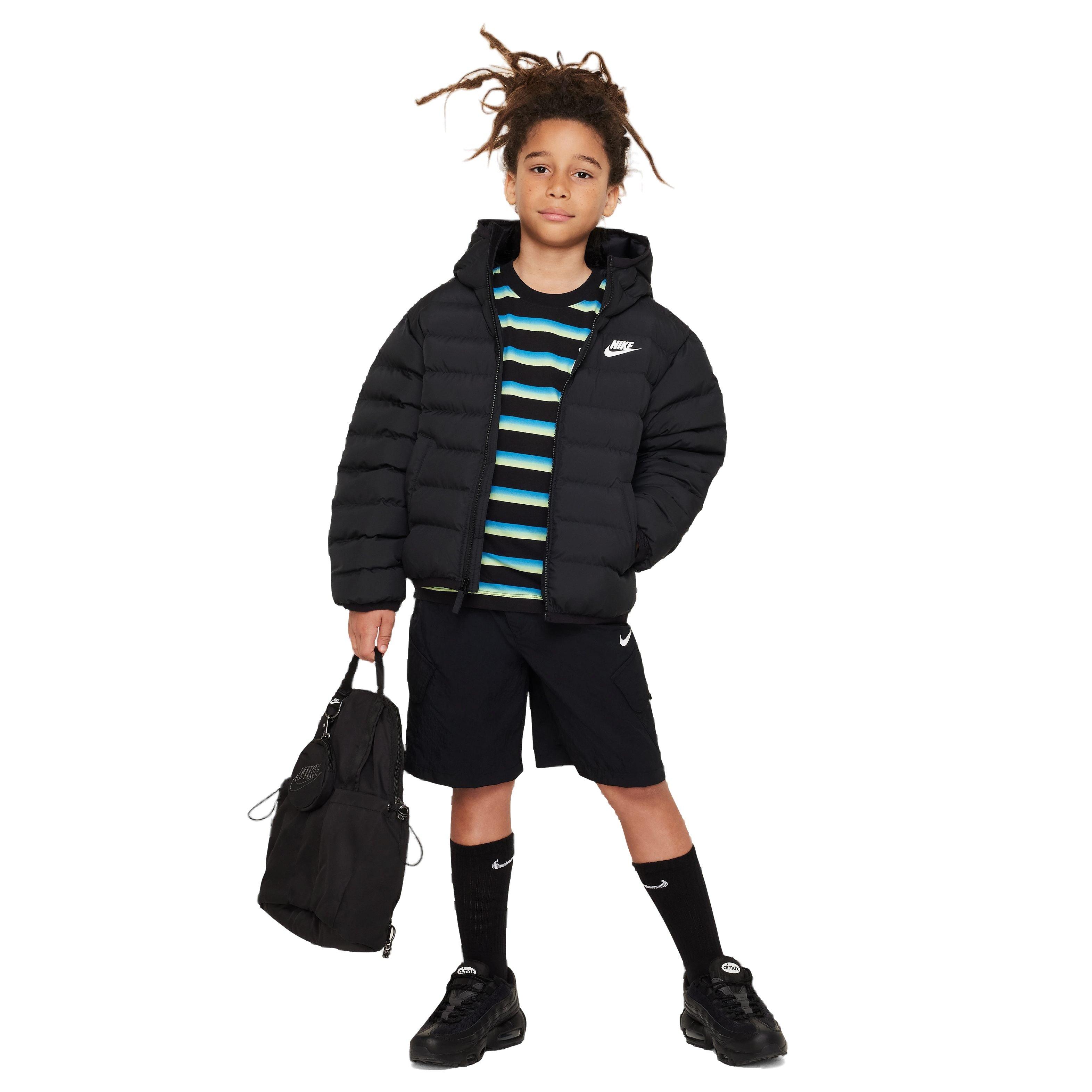 Nike Sportswear Synthetic Fill Big Boys' Black Hooded Jacket