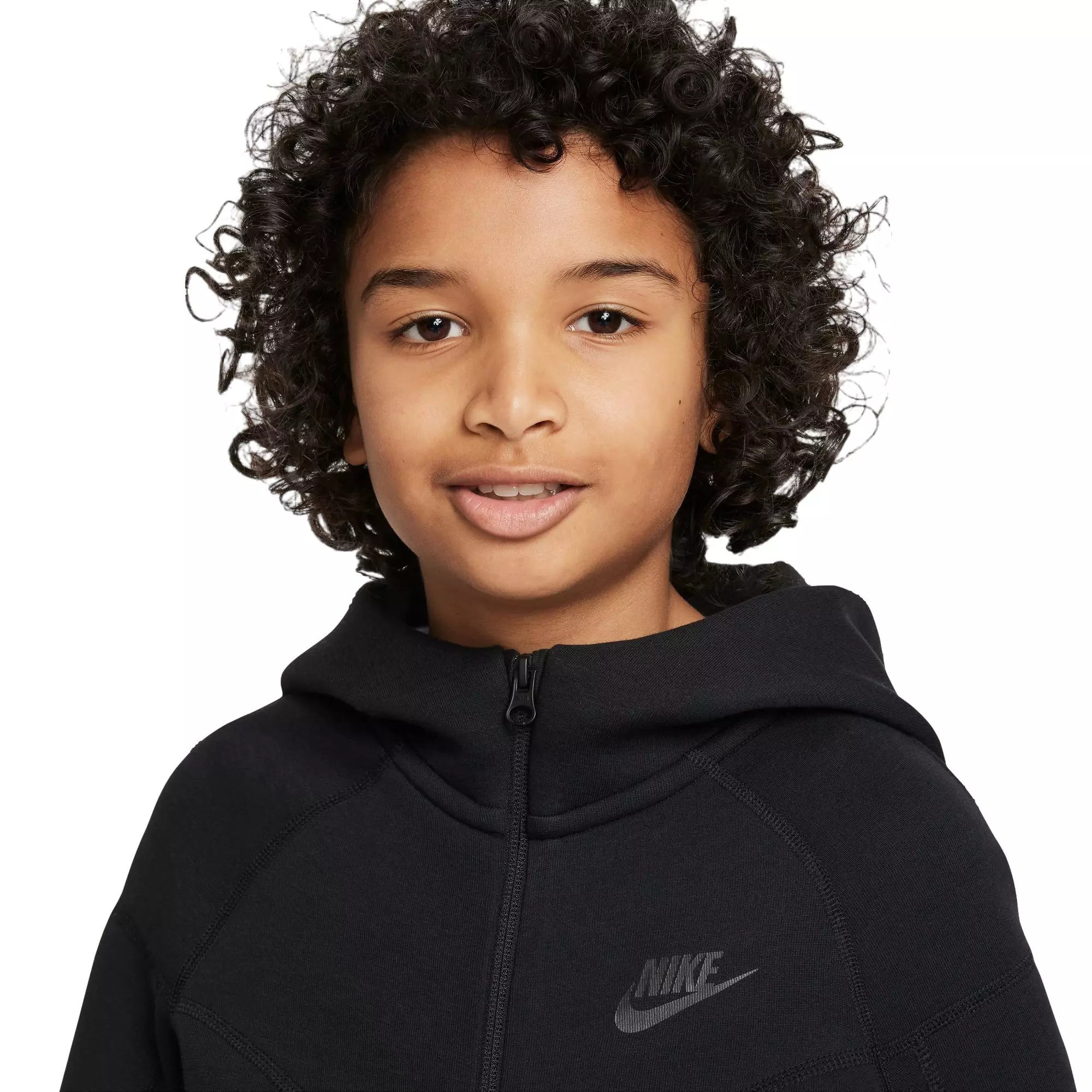 Nike Big Boys' Tech Fleece Full-Zip Jacket-Black - BLACK