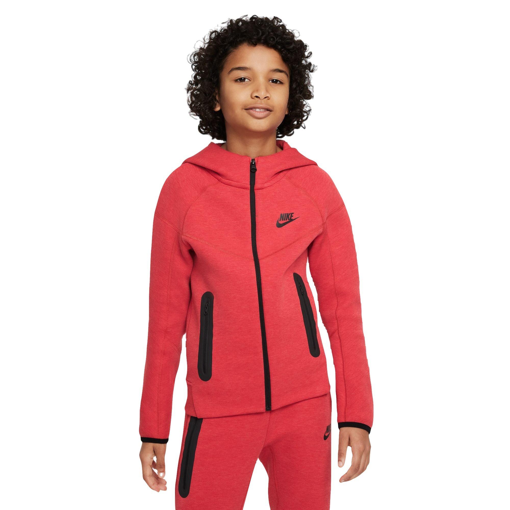Nike Big Boys' Sportswear Tech Fleece Full-Zip Jacket-Red
