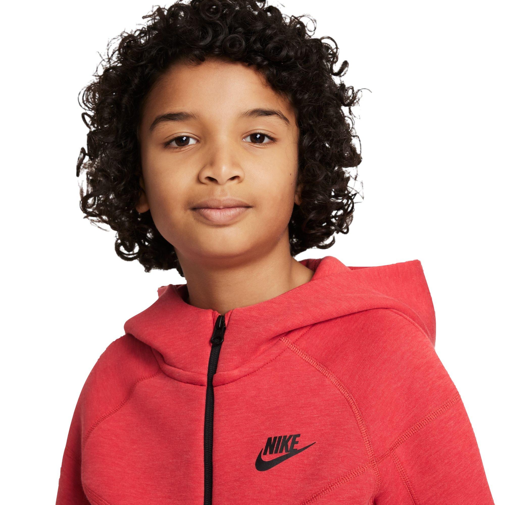 Nike Big Boys' Sportswear Tech Fleece Full-Zip Jacket-Red - RED Thumbnail View 3