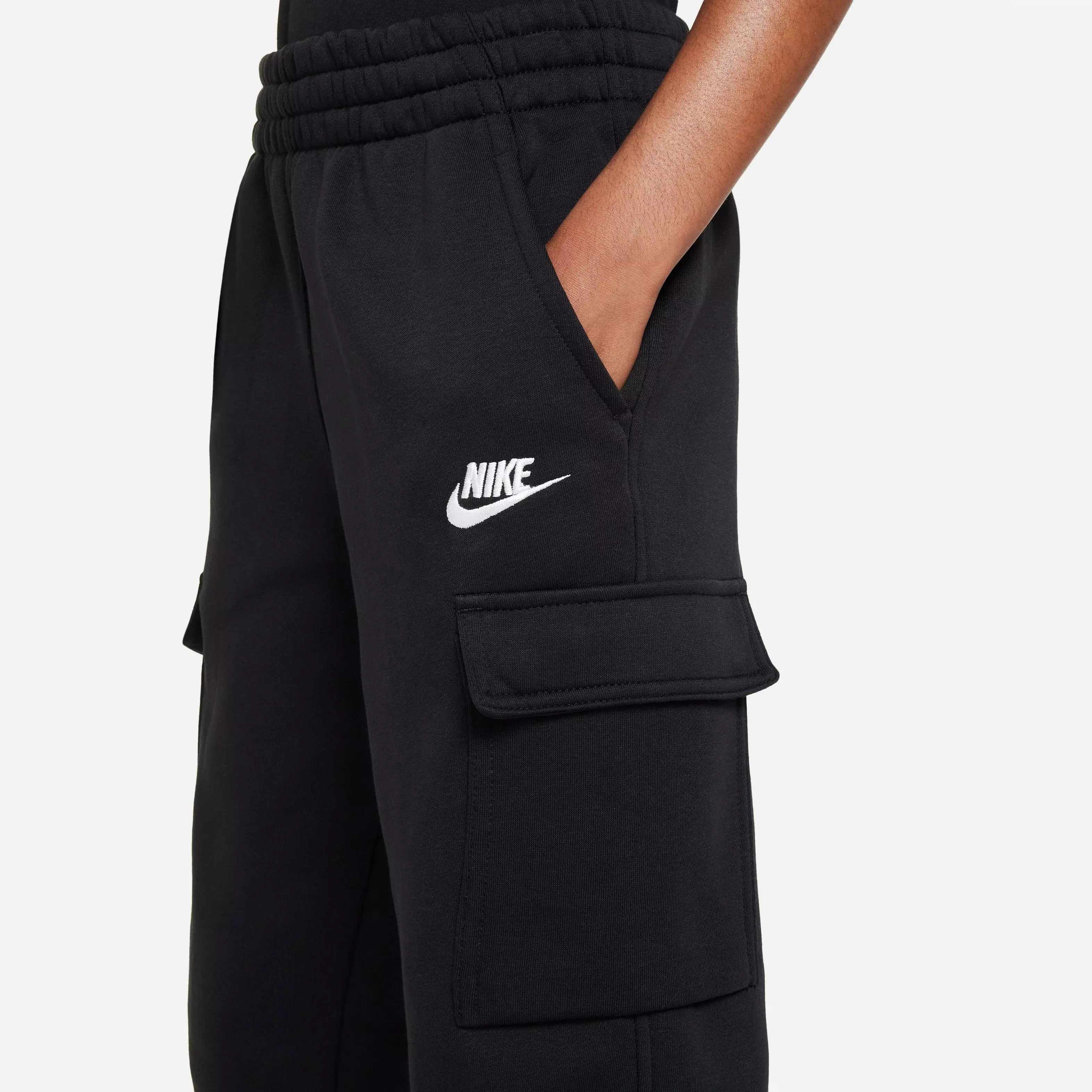 Nike Big Kids' Sportswear Club Fleece Cargo Pants-Black - BLACK