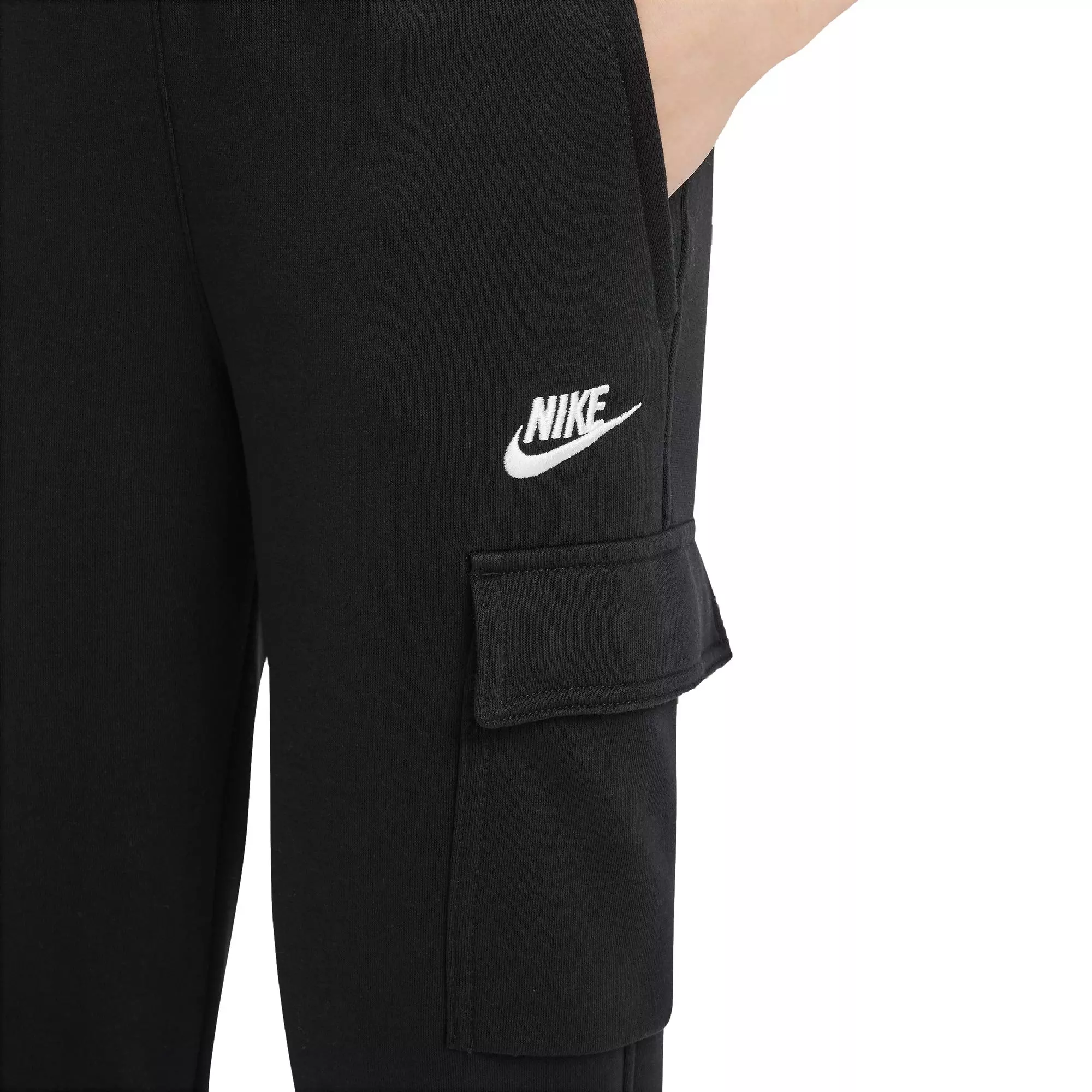 Nike Big Kids' Sportswear Club Fleece Cargo Pants-Black - BLACK
