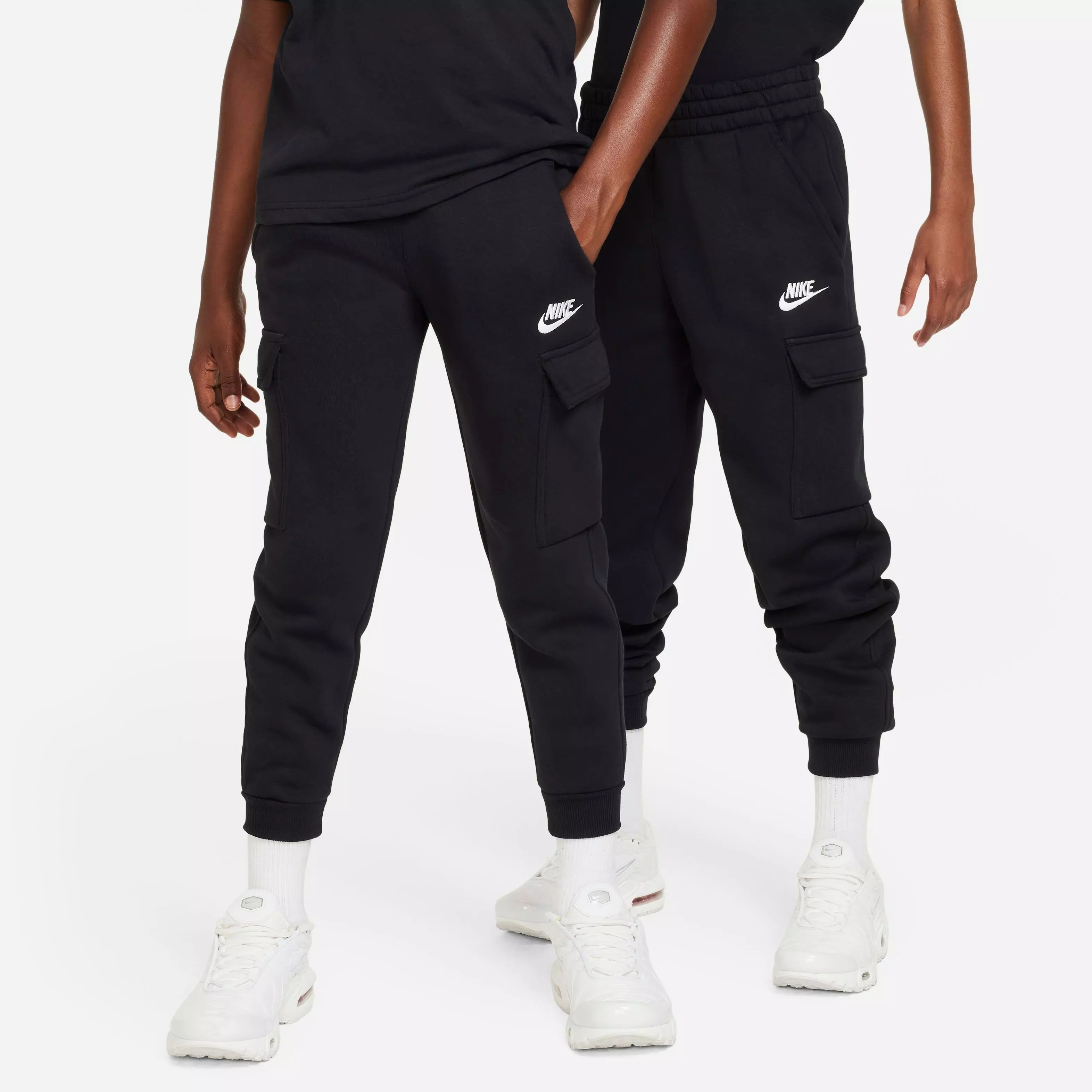 Nike Big Kids' Sportswear Club Fleece Cargo Pants-Black - BLACK