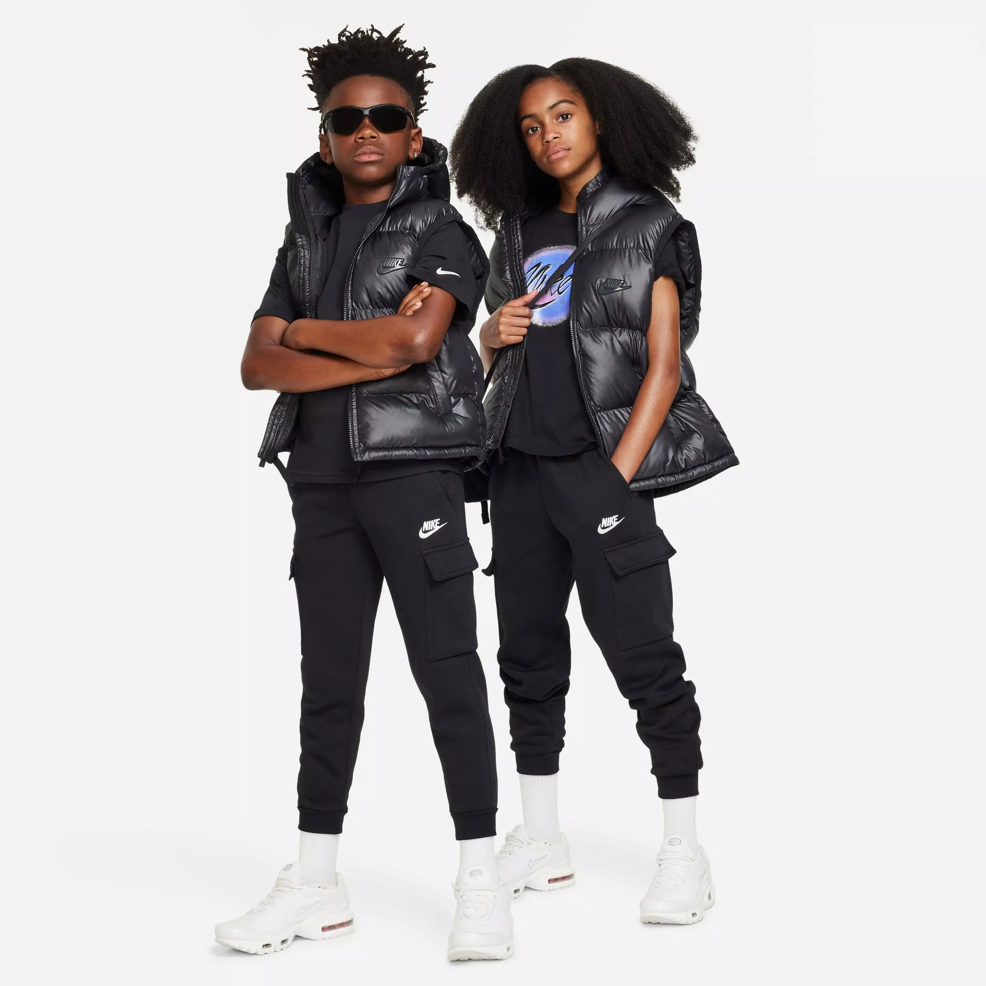 Nike Big Kids' Sportswear Club Fleece Cargo Pants-Black - BLACK