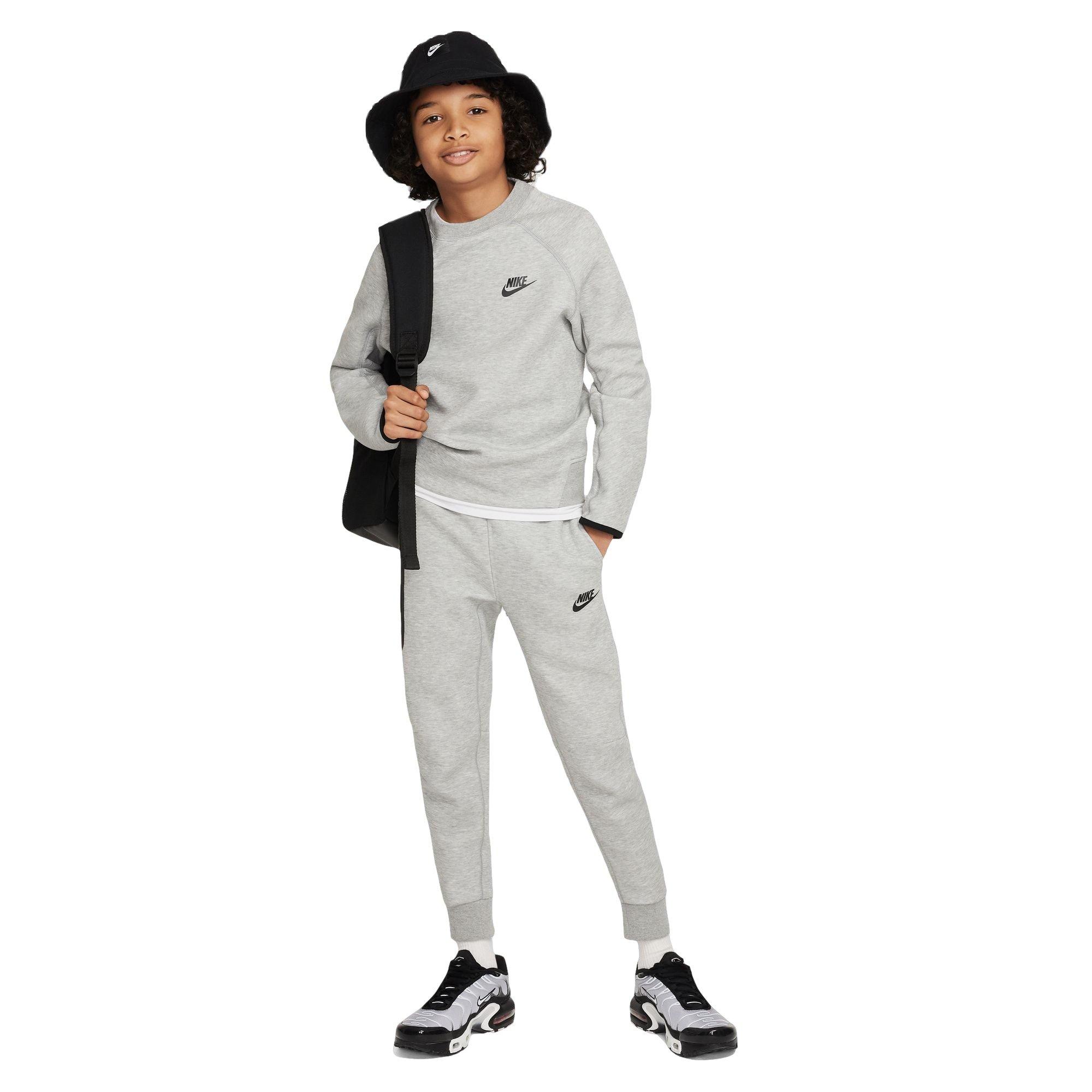 Nike Big Boys' Sportswear Tech Fleece Pants-Grey/Black - GREY/BLACK Thumbnail View 7