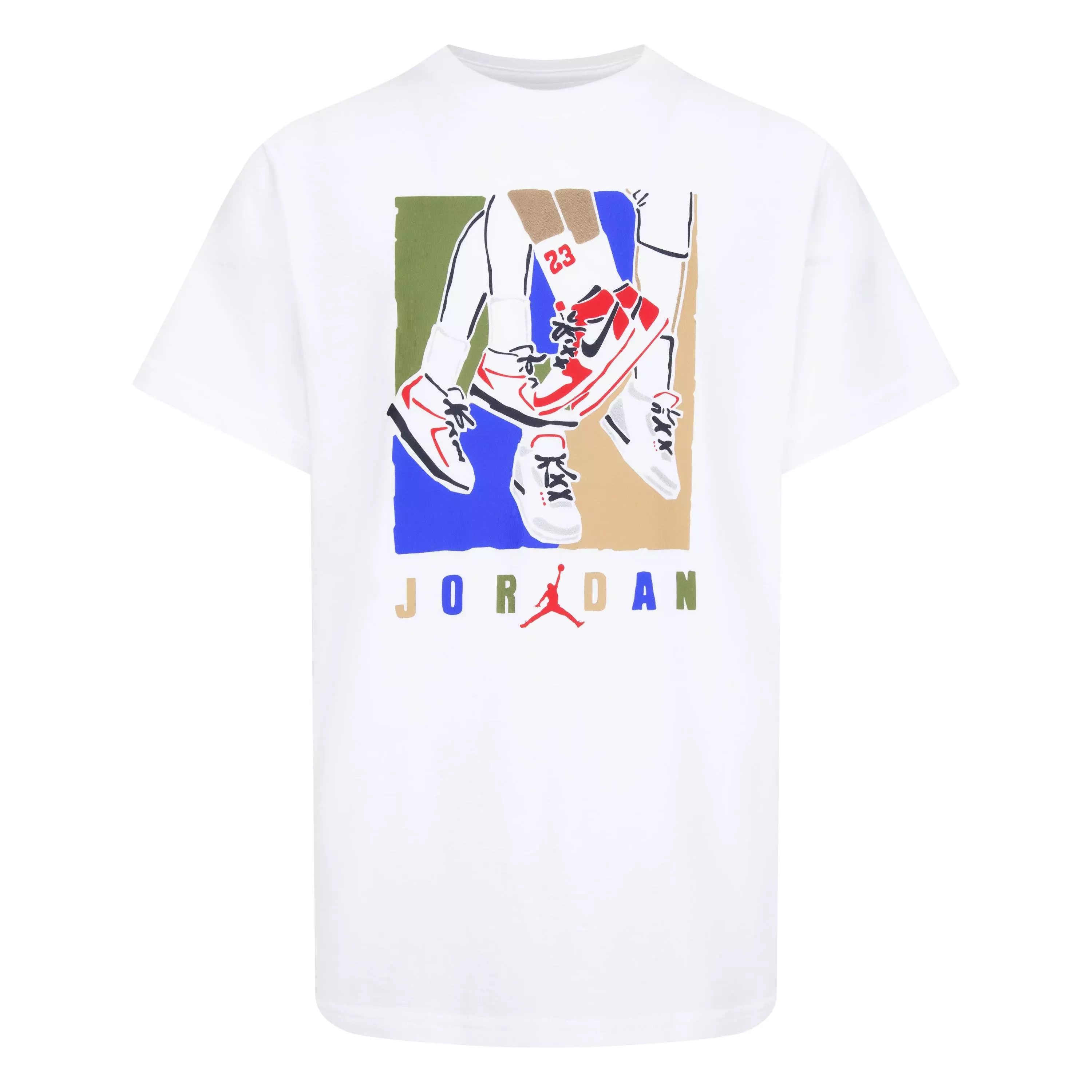 Jordan Big Boys' Courtyard Tee - White - WHITE